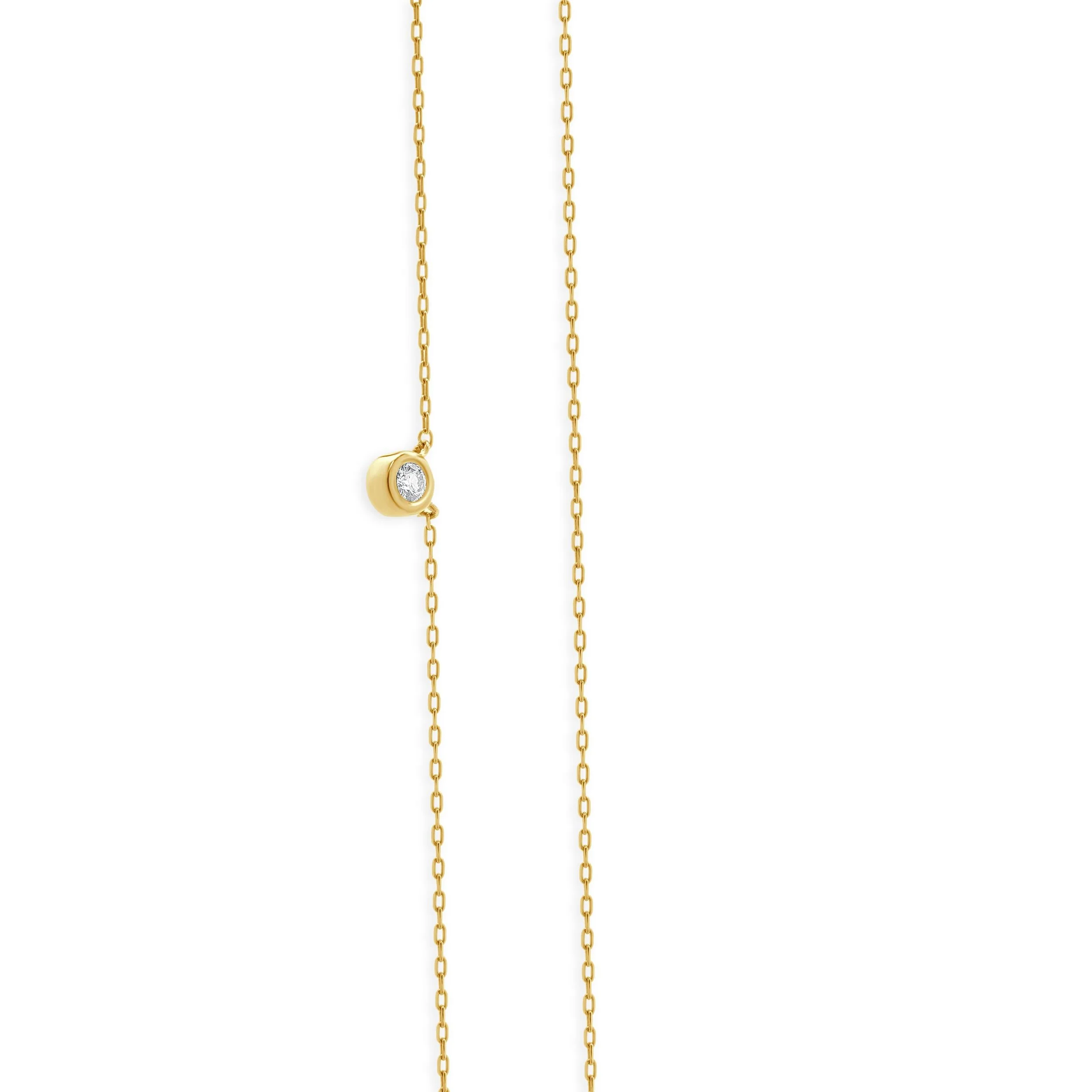 14 Karat Yellow Gold Diamond Solitaire Necklace - Image 4
