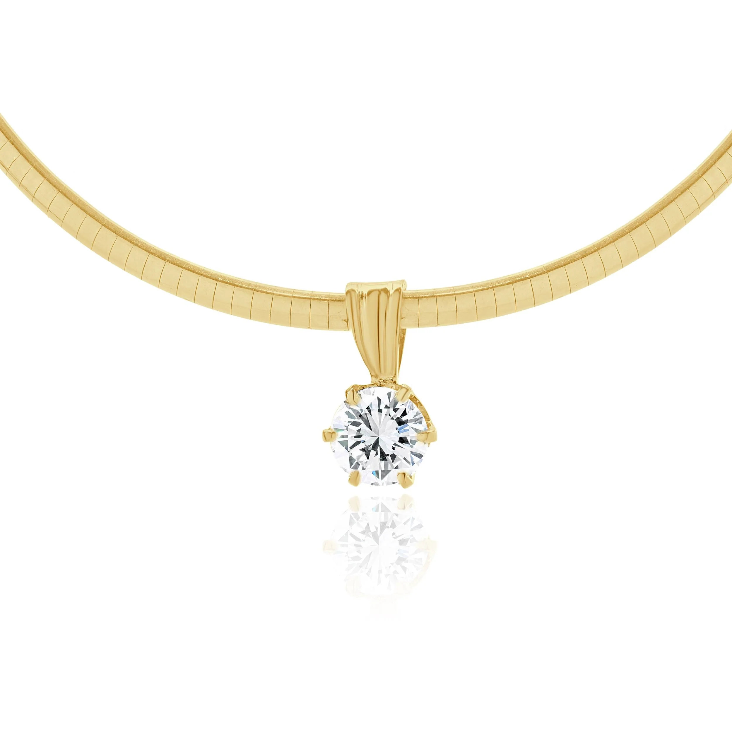 14 Karat Yellow Gold Diamond Solitaire Slide Necklace - Image 2