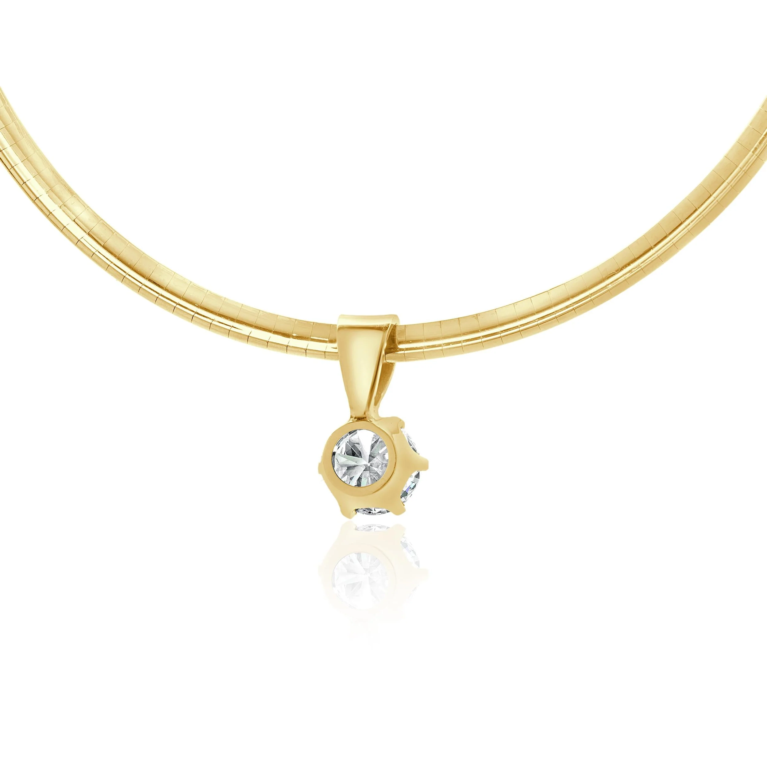 14 Karat Yellow Gold Diamond Solitaire Slide Necklace - Image 3