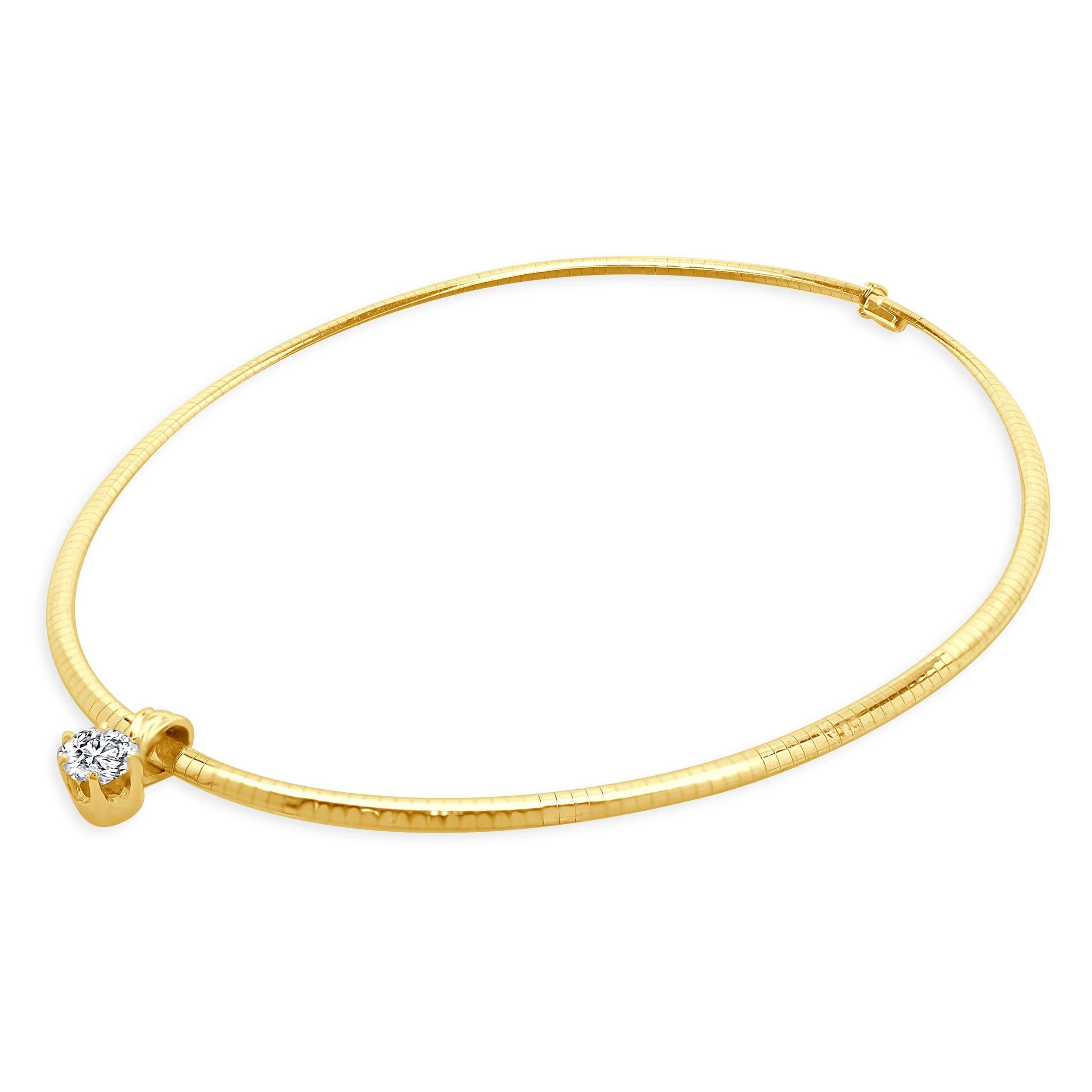 14 Karat Yellow Gold Diamond Solitaire Slide Necklace - Image 4