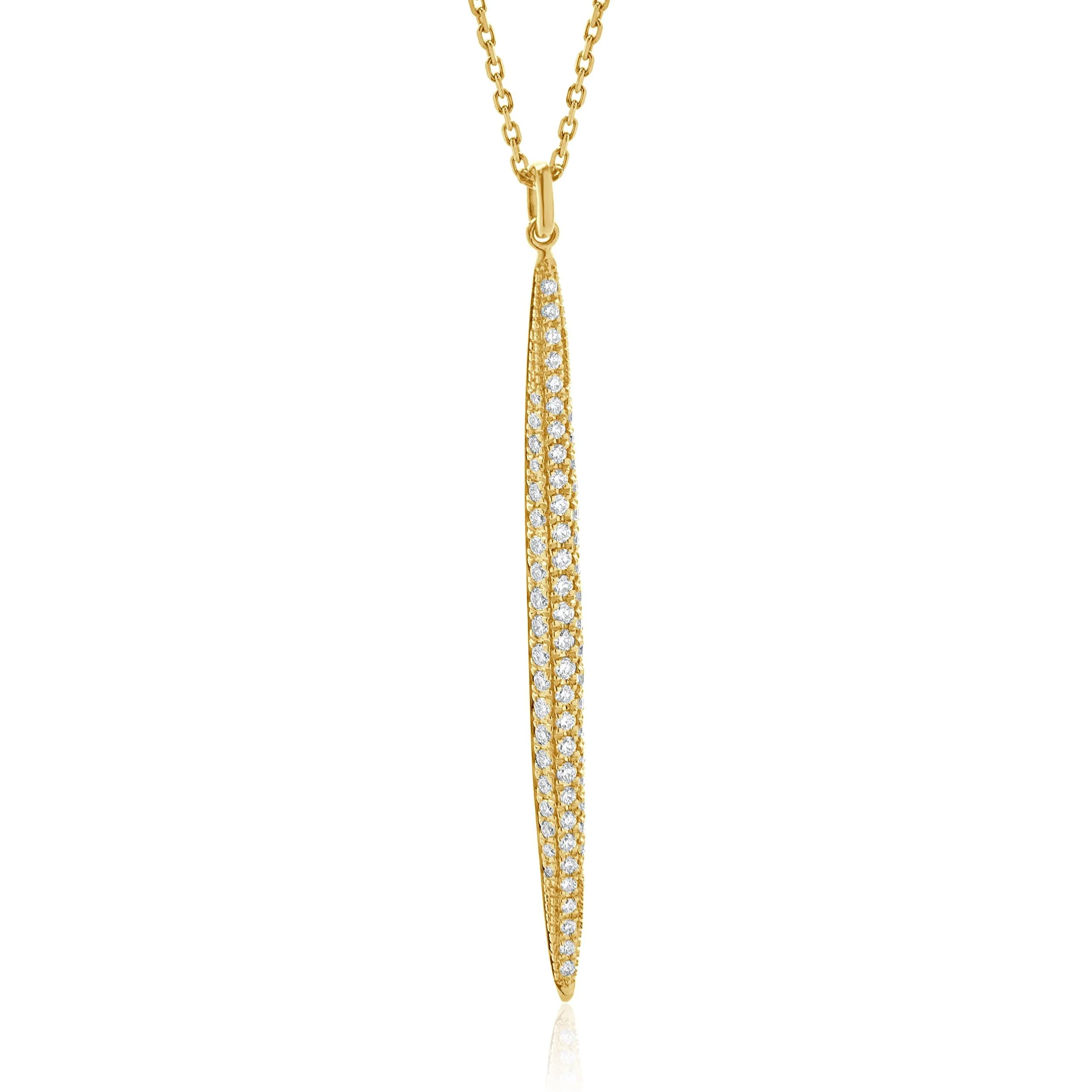 14 Karat Yellow Gold Diamond Spear Necklace - Image 2