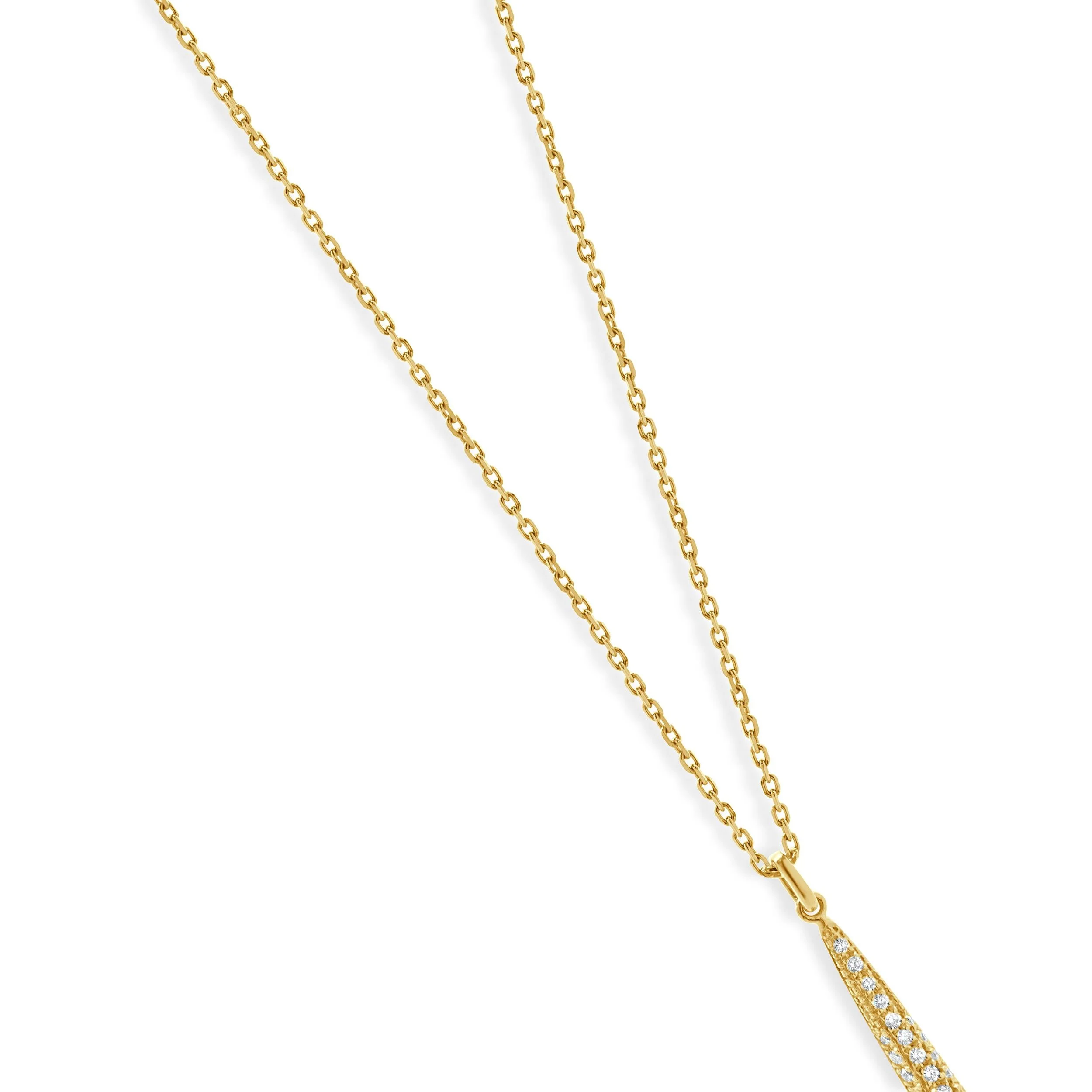 14 Karat Yellow Gold Diamond Spear Necklace - Image 4