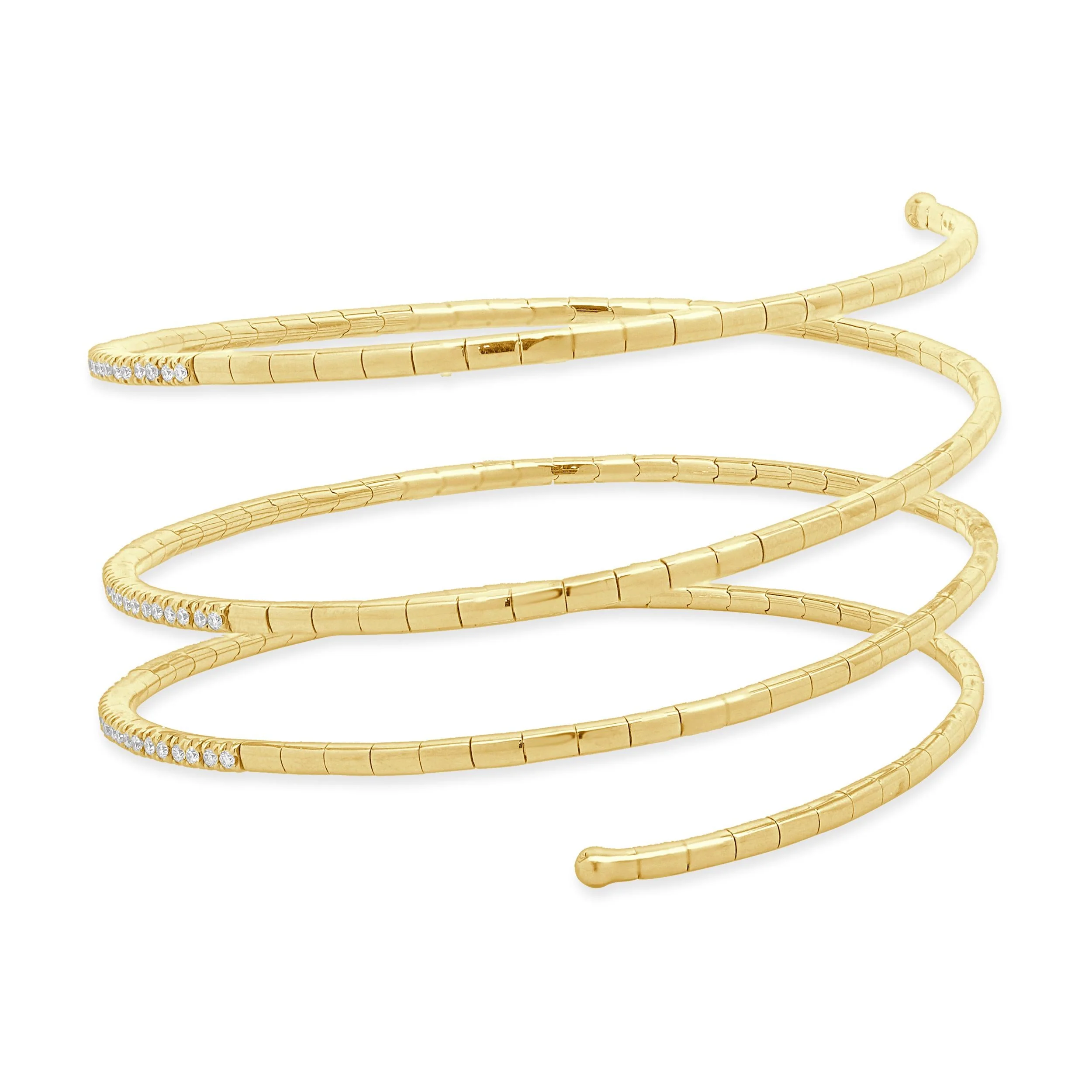 14 Karat Yellow Gold Diamond Triple Wrap Bracelet - Image 2