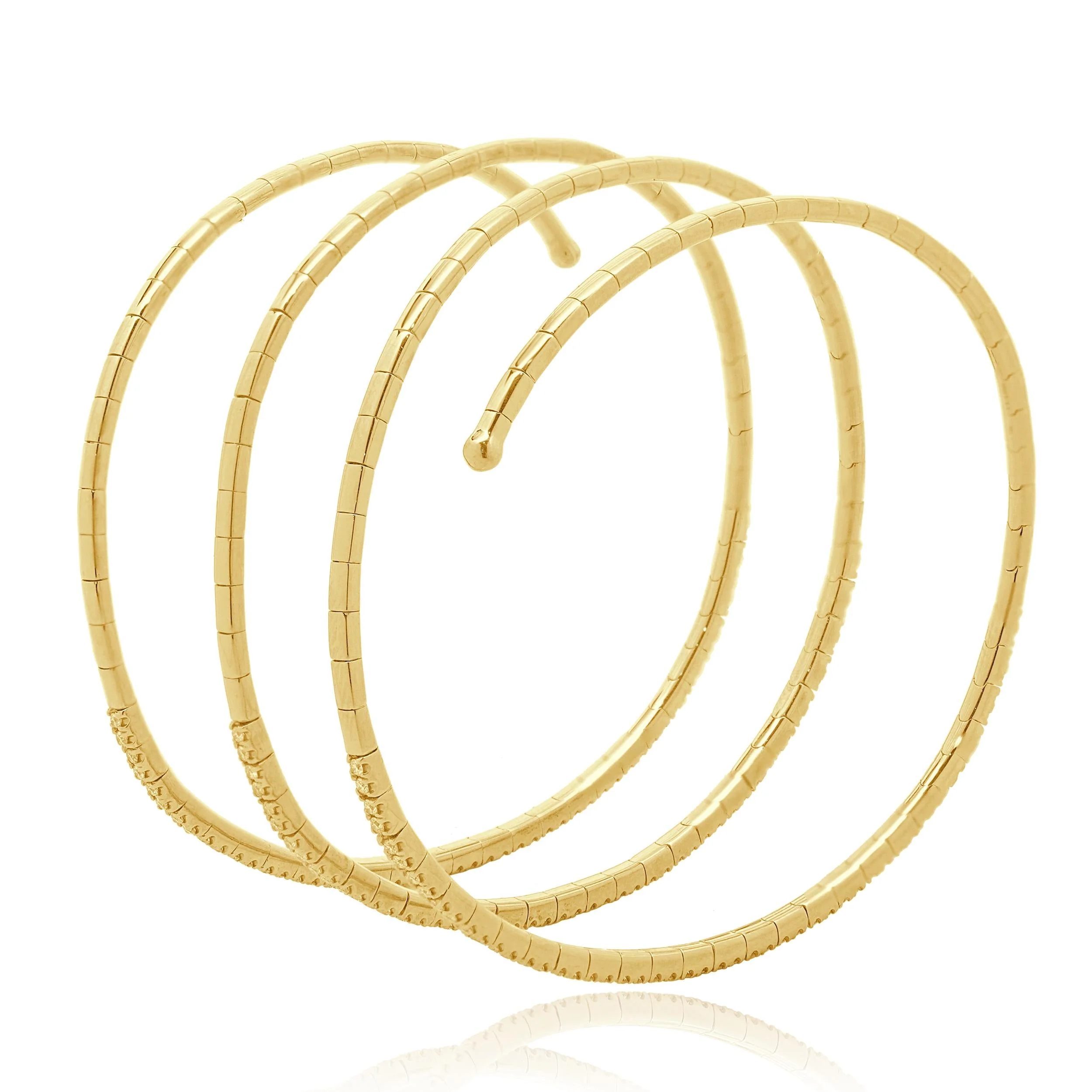 14 Karat Yellow Gold Diamond Triple Wrap Bracelet - Image 3
