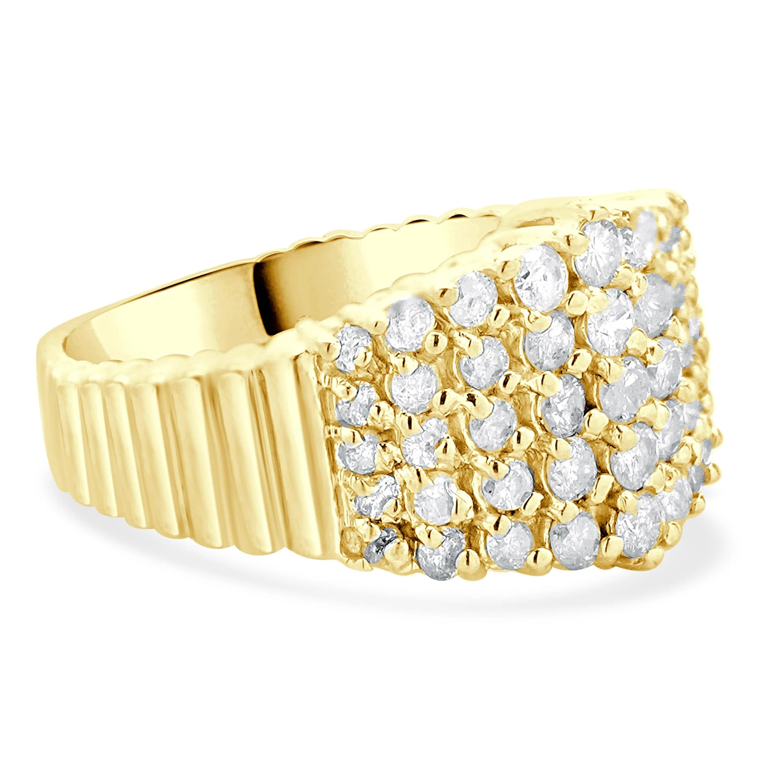 14 Karat Yellow Gold Diamond Waterfall Ring - Image 3