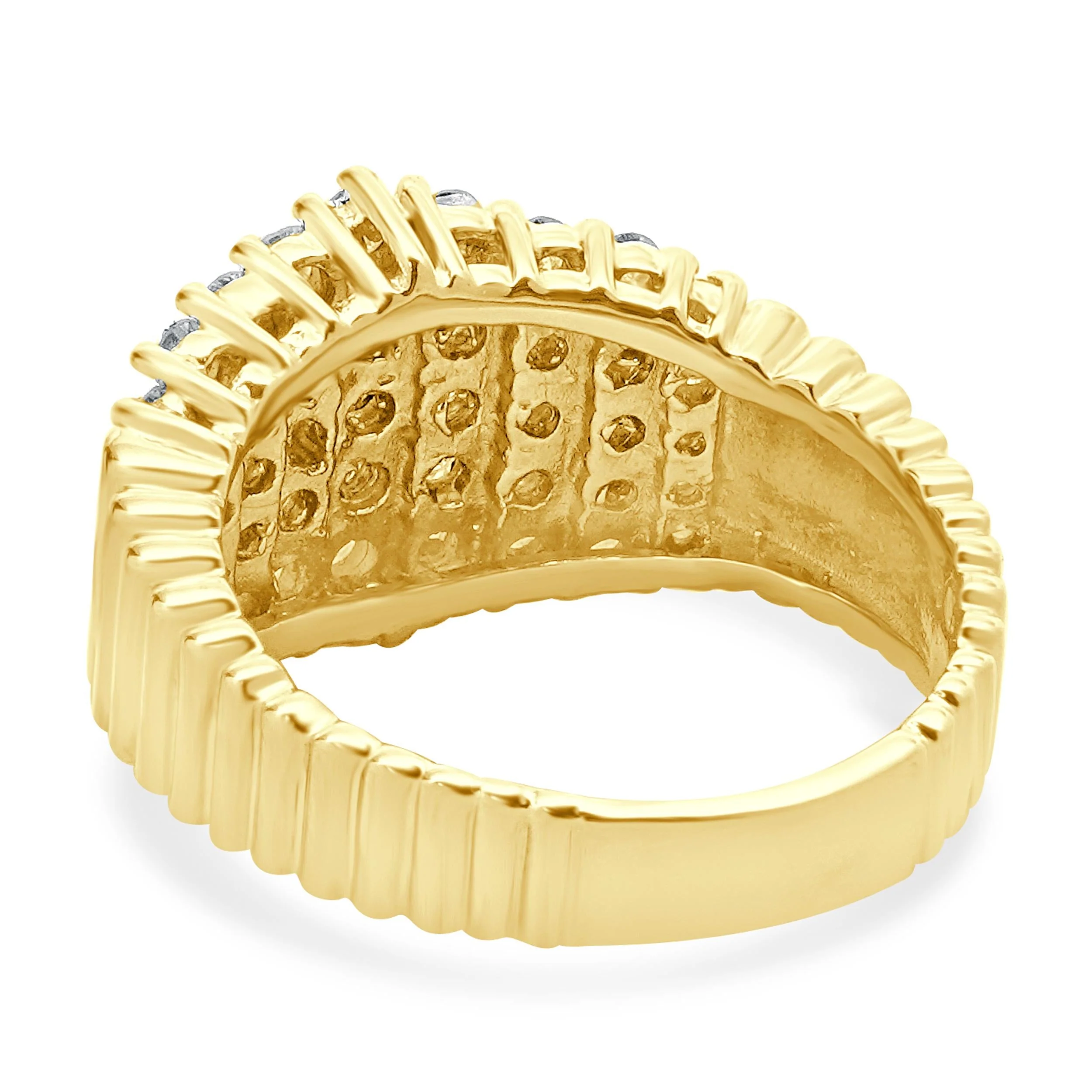 14 Karat Yellow Gold Diamond Waterfall Ring - Image 4