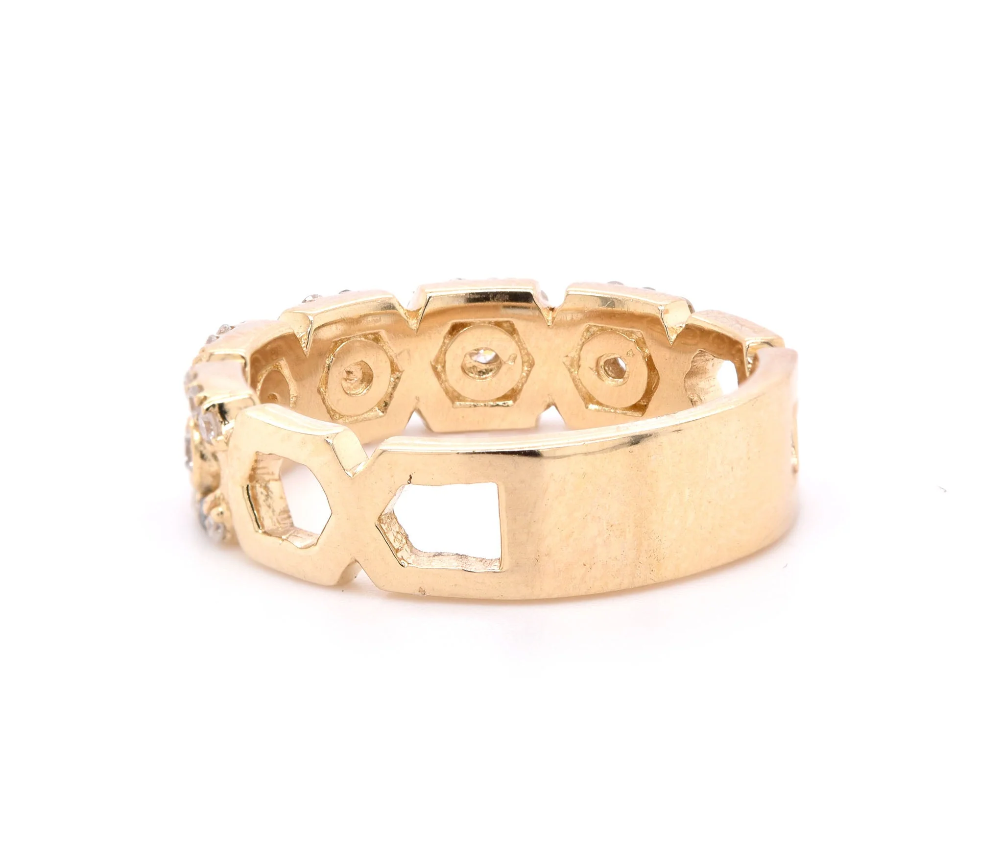14 Karat Yellow Gold Diamond Weave Band - Image 4