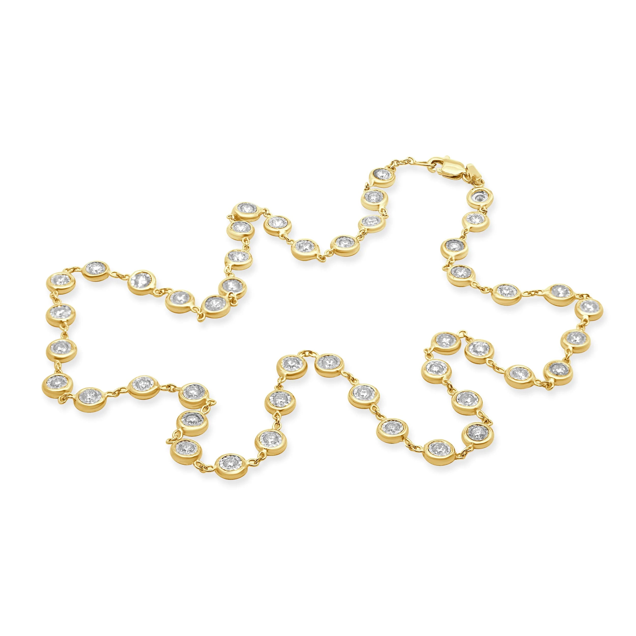 14 Karat Yellow Gold Diamonds By The Inch Necklace - Image 3