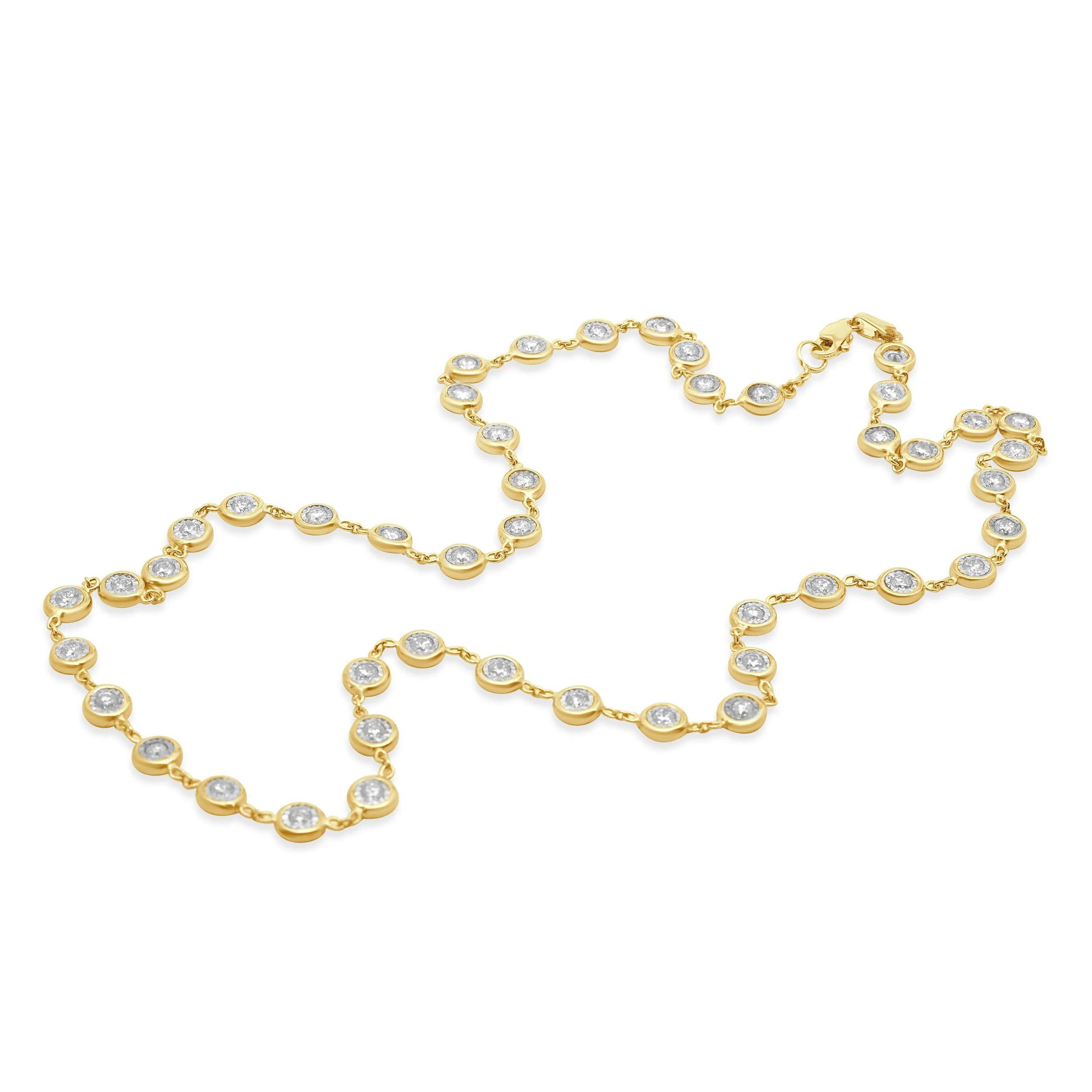 14 Karat Yellow Gold Diamonds By The Inch Necklace - Image 4