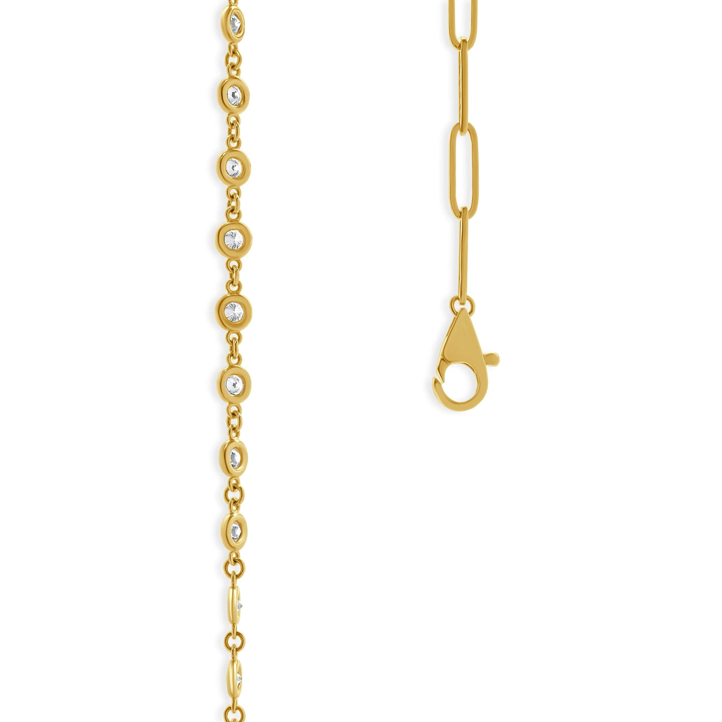 14 Karat Yellow Gold Diamonds By The Yard Paperclip Link Necklace - Image 3