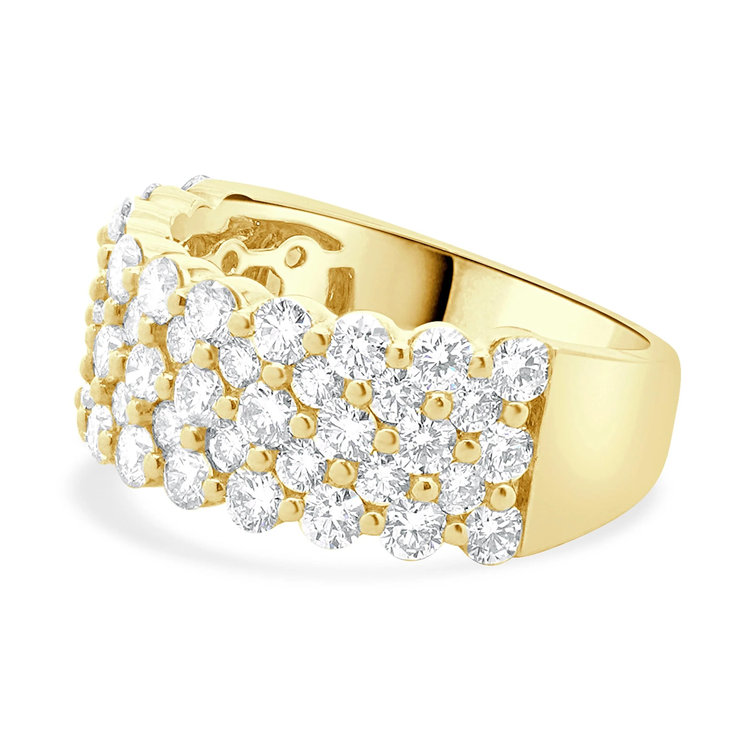 14 Karat Yellow Gold Five Row Diamond Band - Image 2