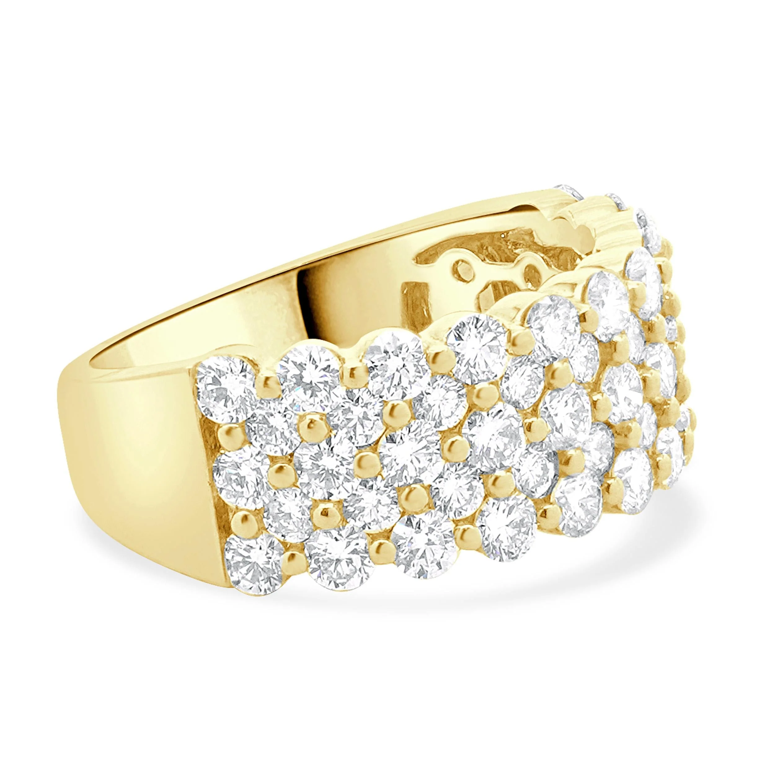 14 Karat Yellow Gold Five Row Diamond Band - Image 3