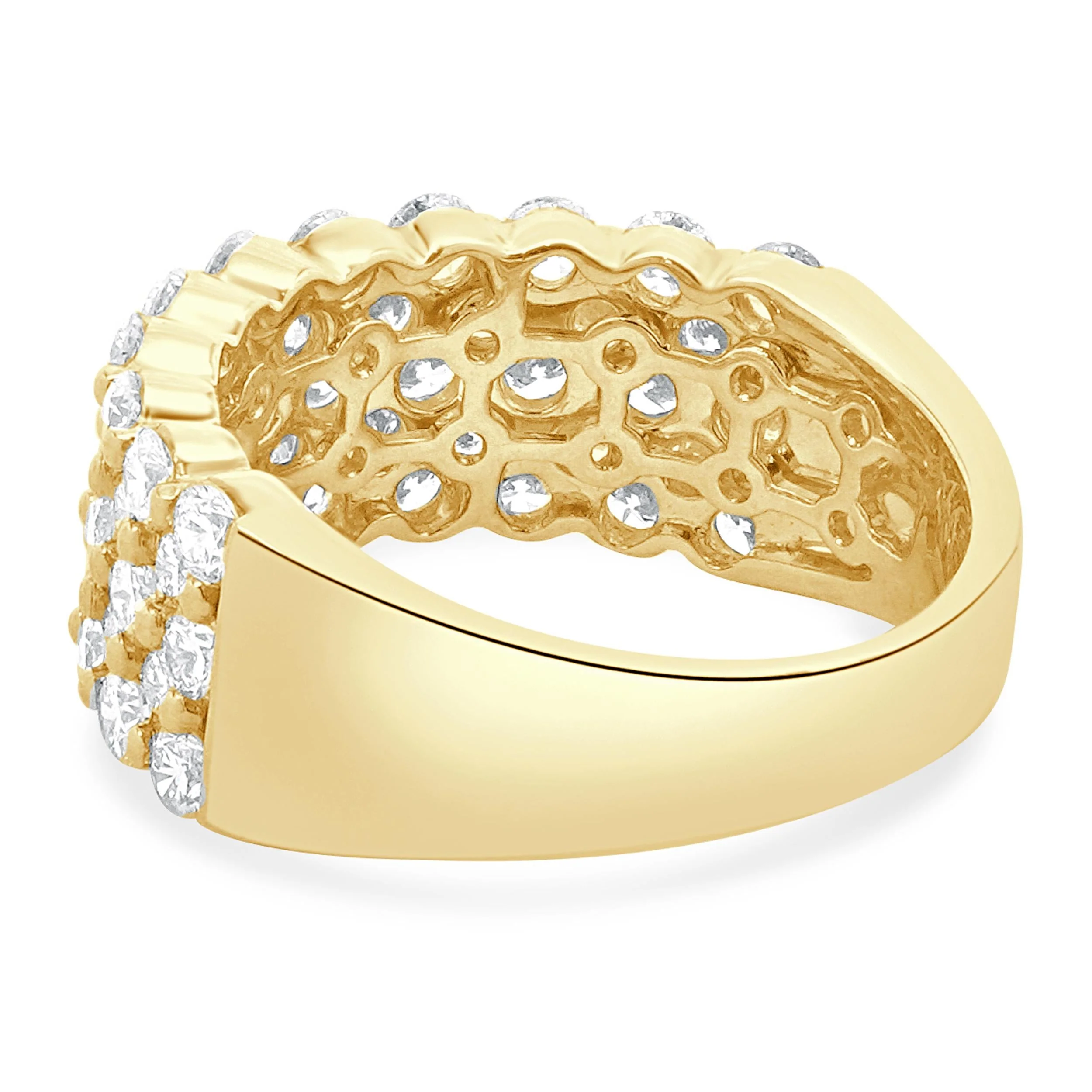 14 Karat Yellow Gold Five Row Diamond Band - Image 4