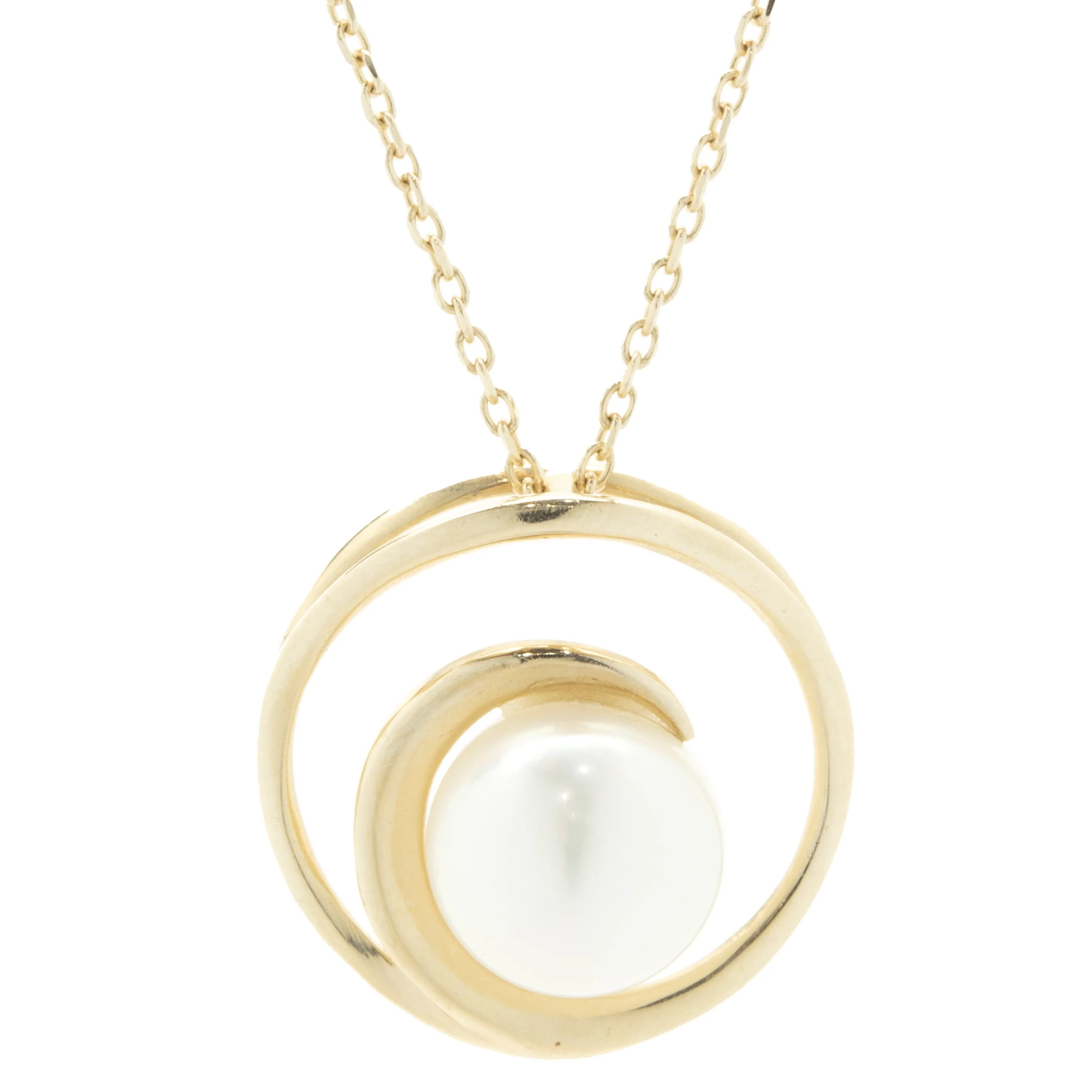 14 Karat Yellow Gold Freshwater Pearl Swirl Necklace - Image 2