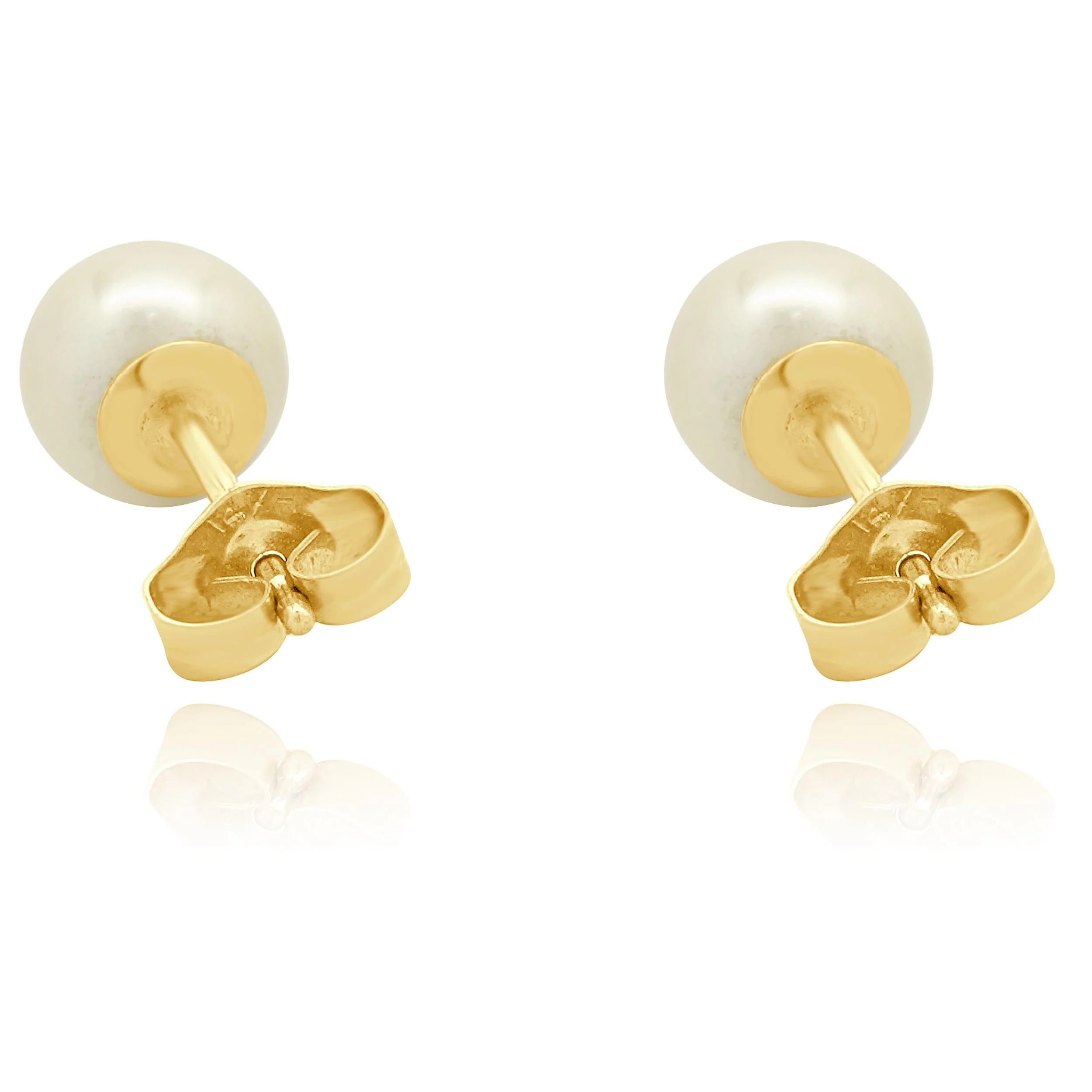 14 Karat Yellow Gold Golden Pearl Earrings - Image 3