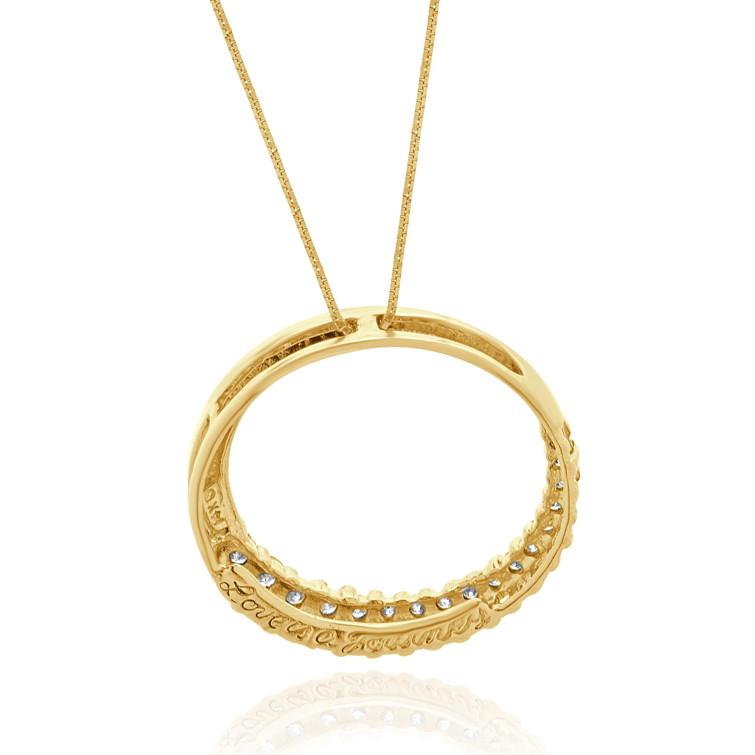 14 Karat Yellow Gold Graduated Diamond Half Circle Necklace - Image 3