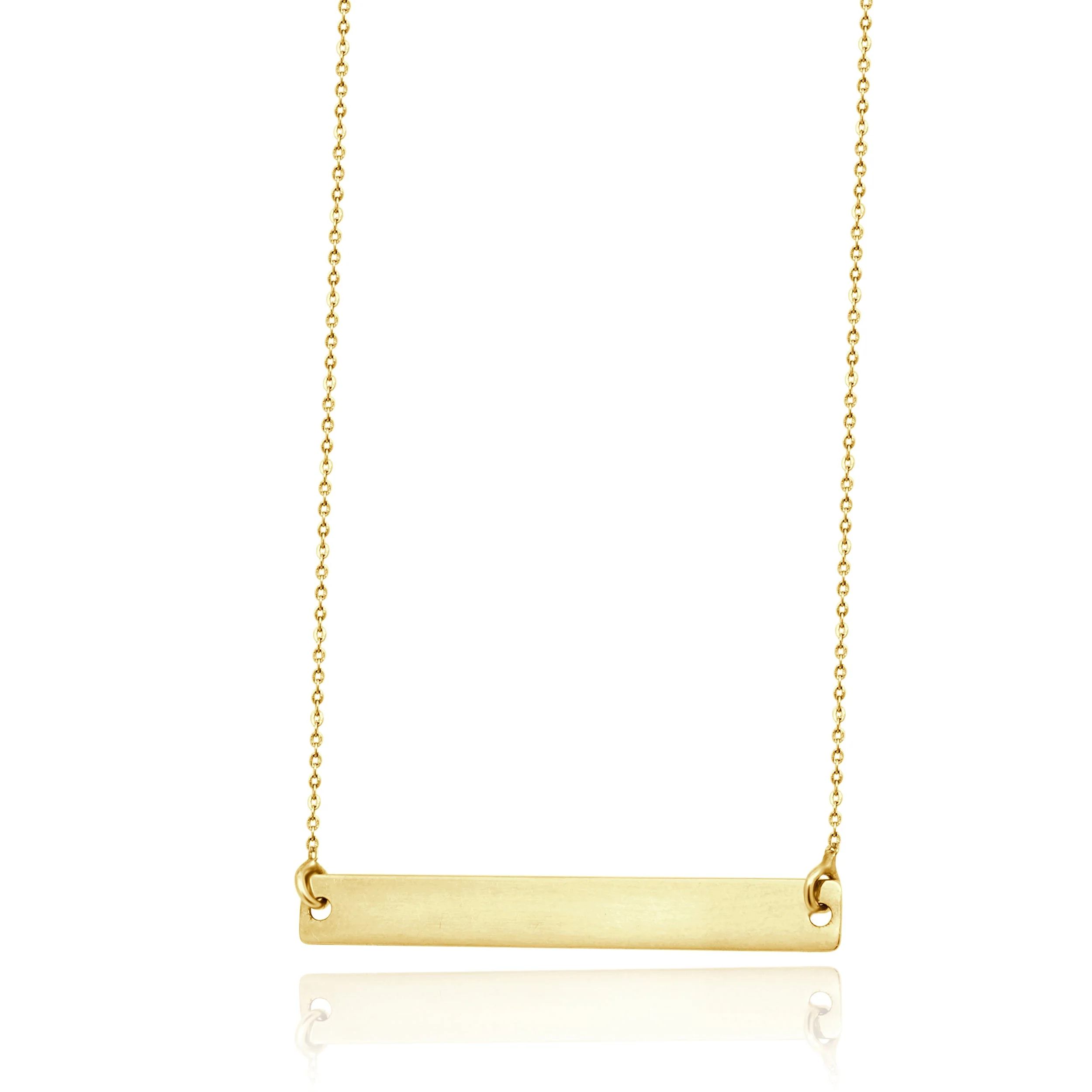 14 Karat Yellow Gold ID Bar Necklace