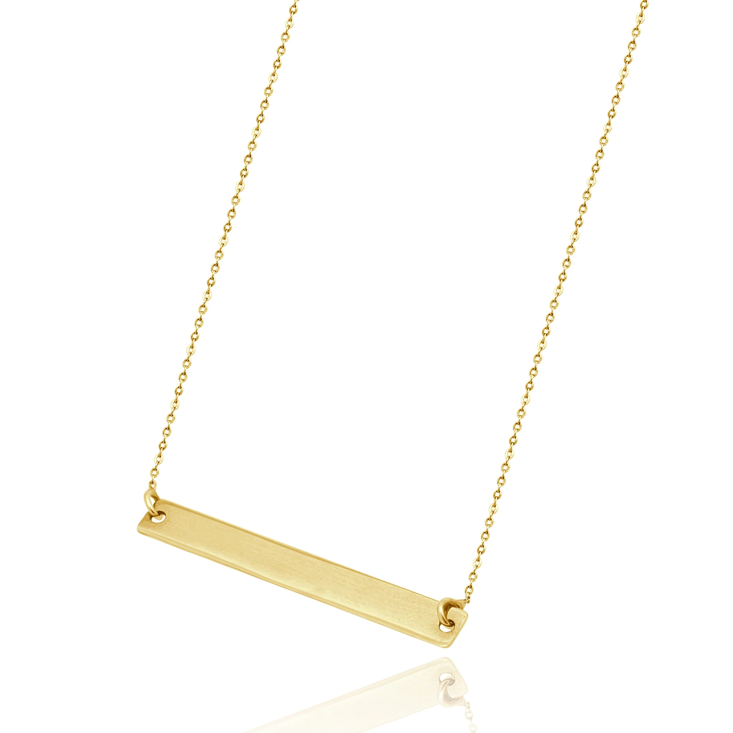 14 Karat Yellow Gold ID Bar Necklace - Image 2