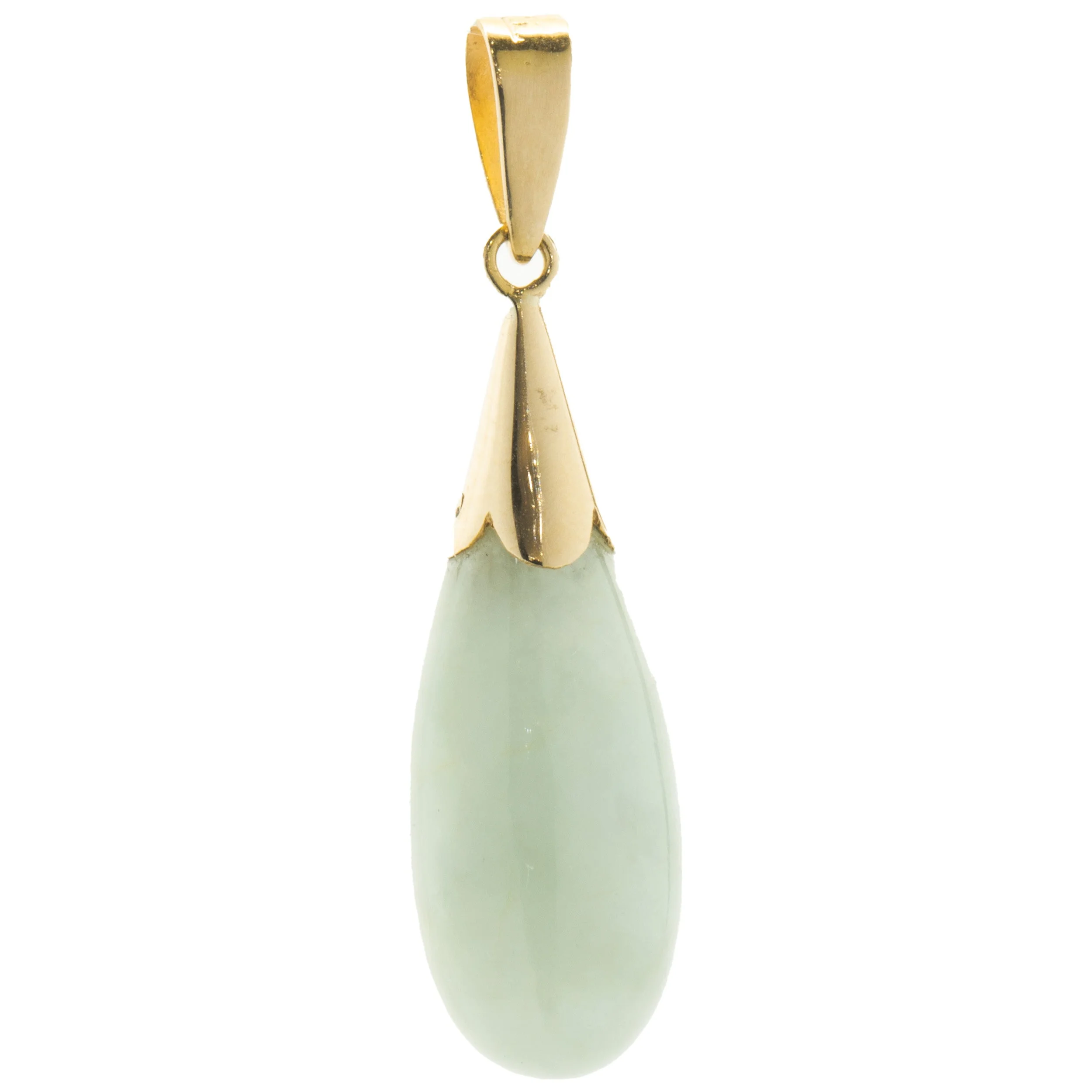 14 Karat Yellow Gold Jade Pendant - Image 2