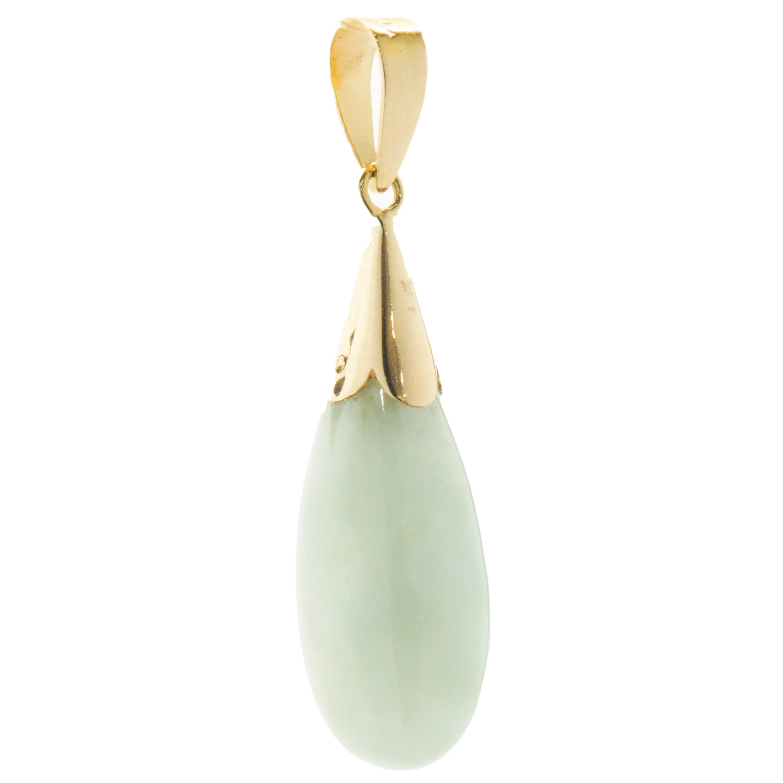 14 Karat Yellow Gold Jade Pendant - Image 3