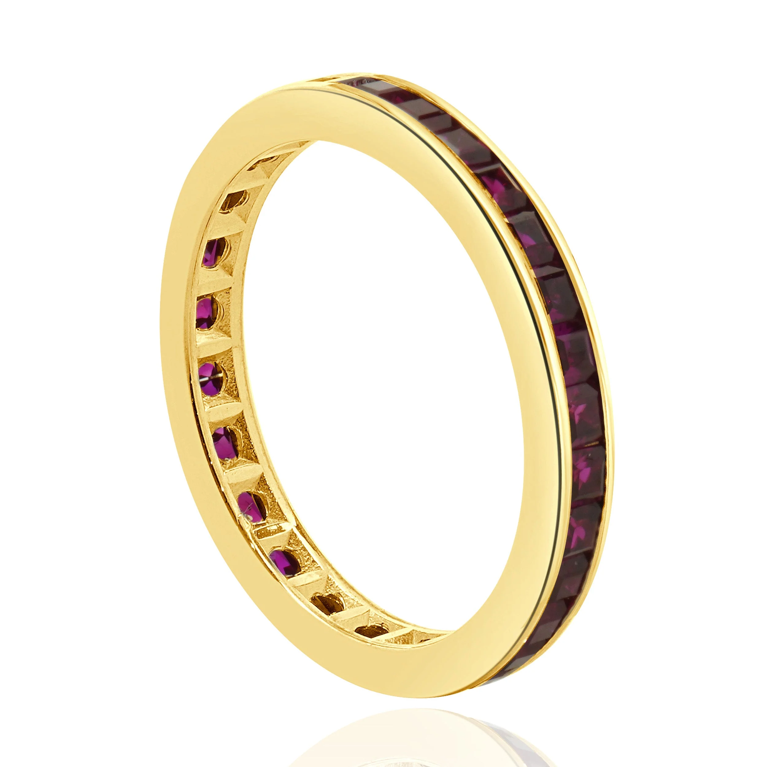 14 Karat Yellow Gold Lab Grown Ruby Eternity Band - Image 4