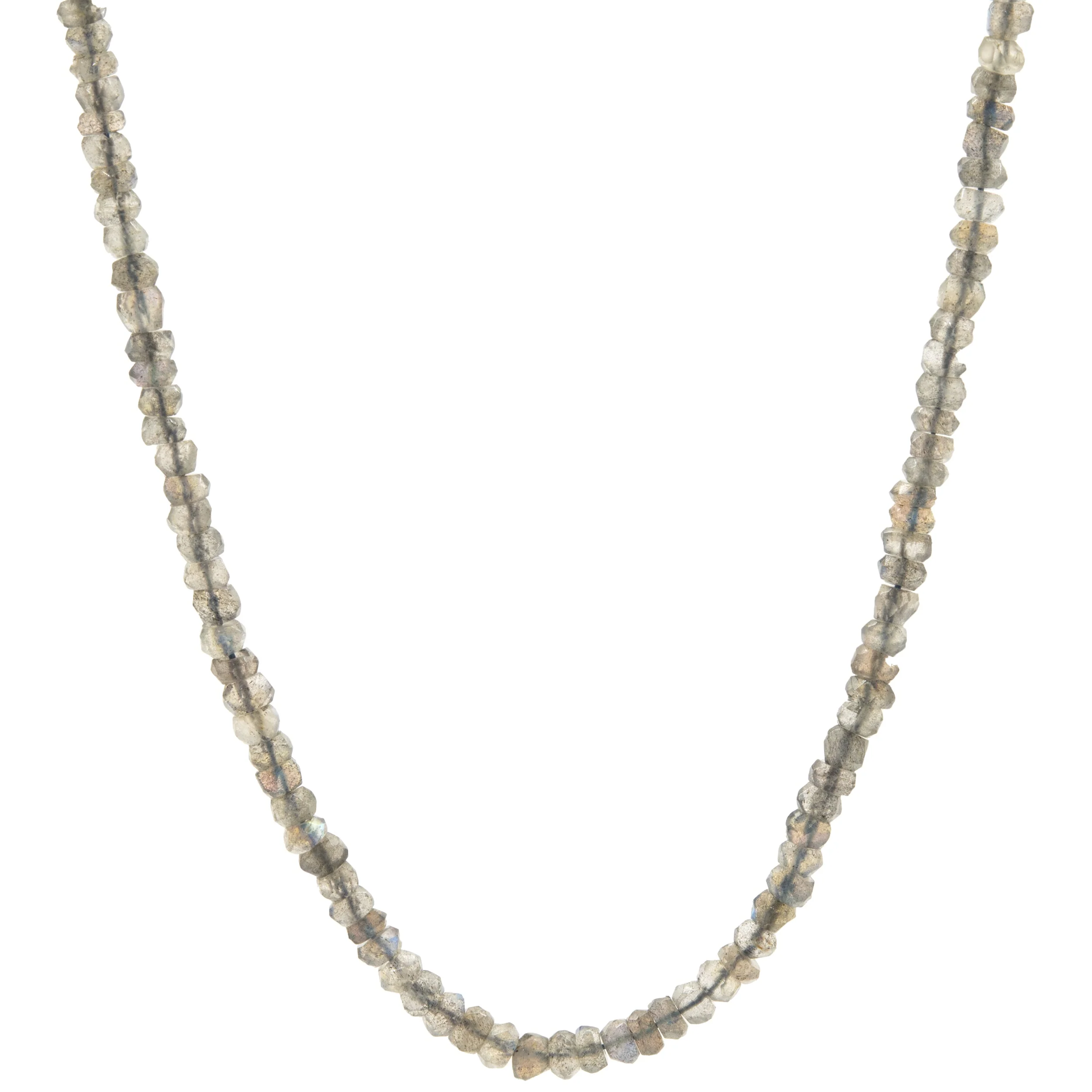 14 Karat Yellow Gold Labradorite Beaded Necklace