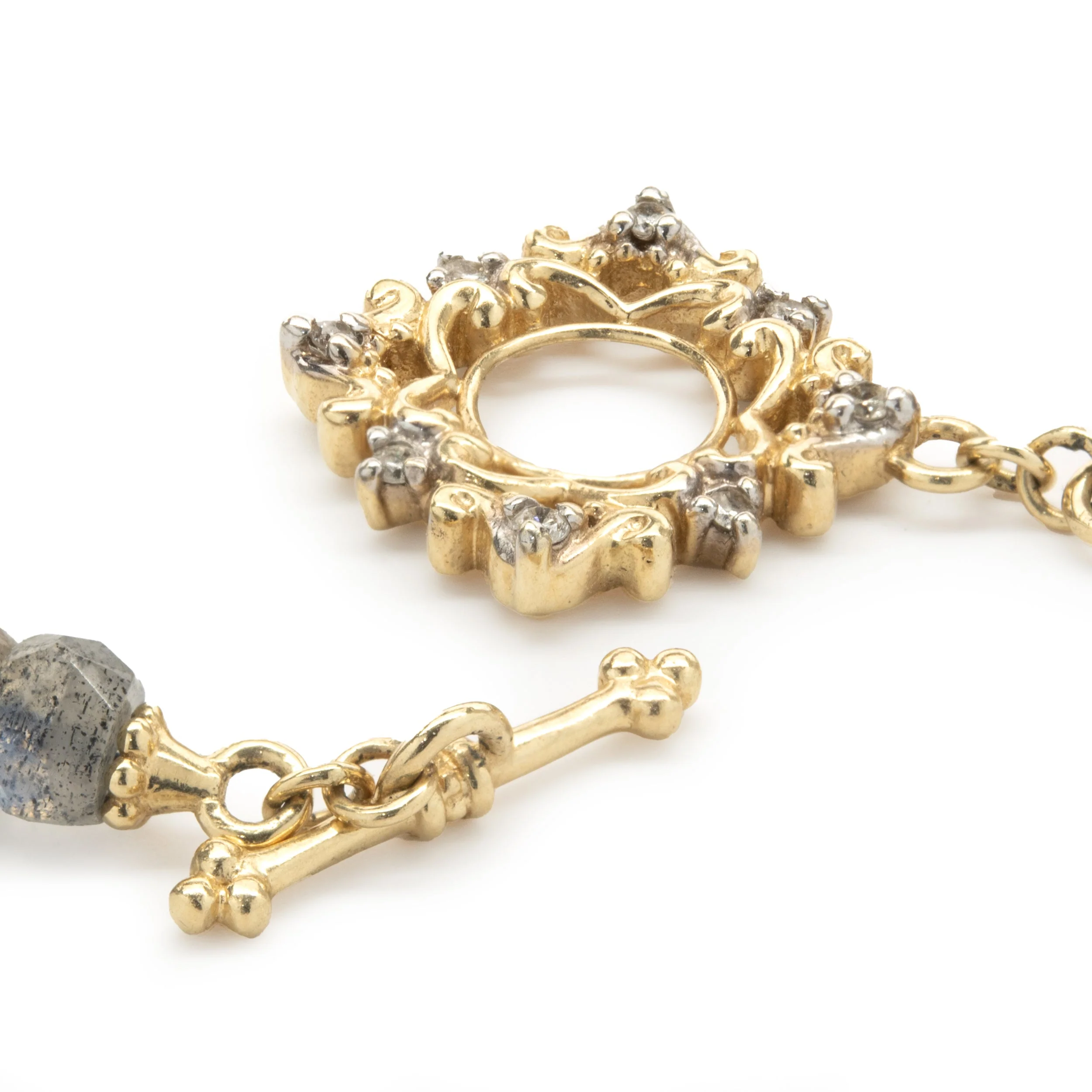 14 Karat Yellow Gold Labradorite Beaded Necklace - Image 4