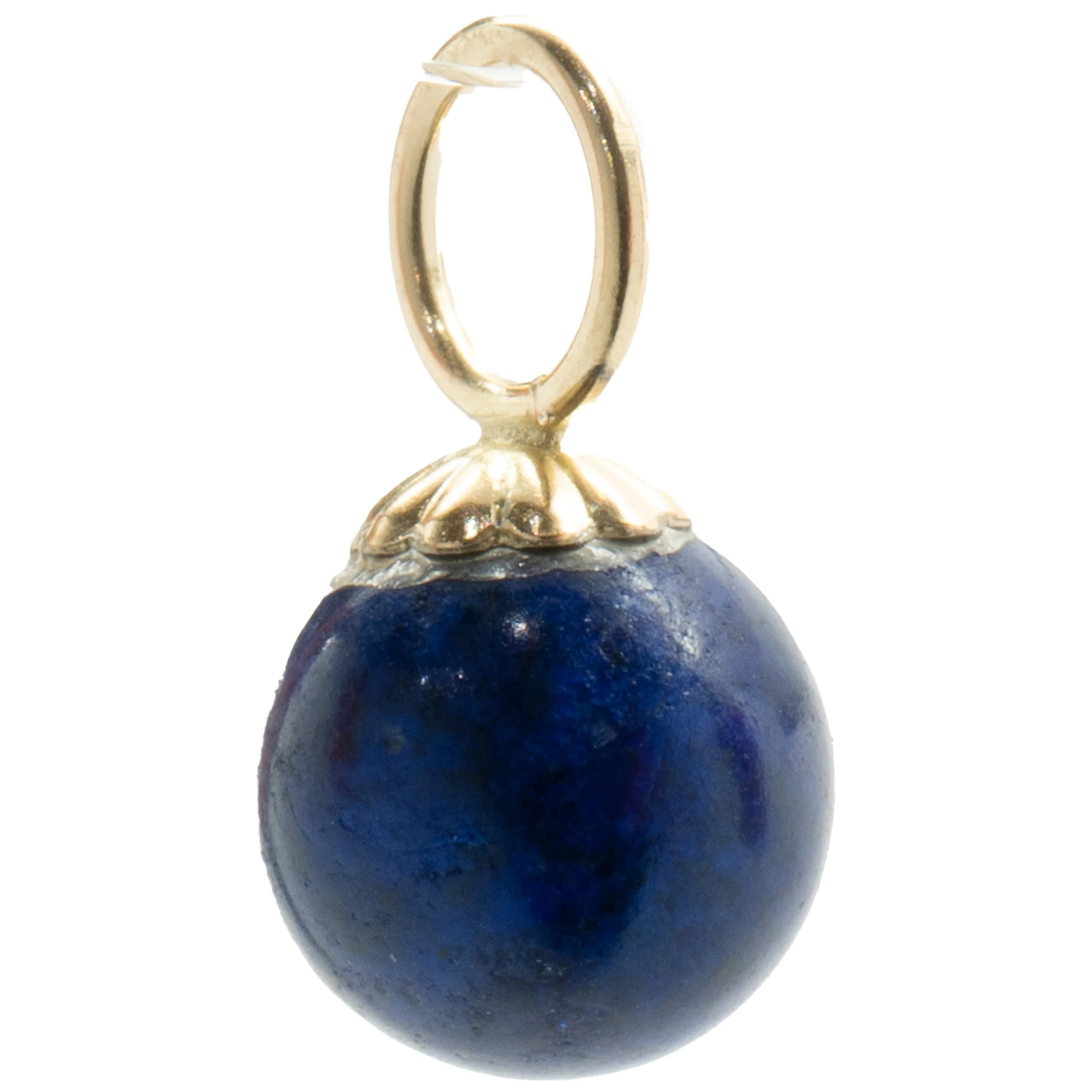 14 Karat Yellow Gold Lapis Earring Charms