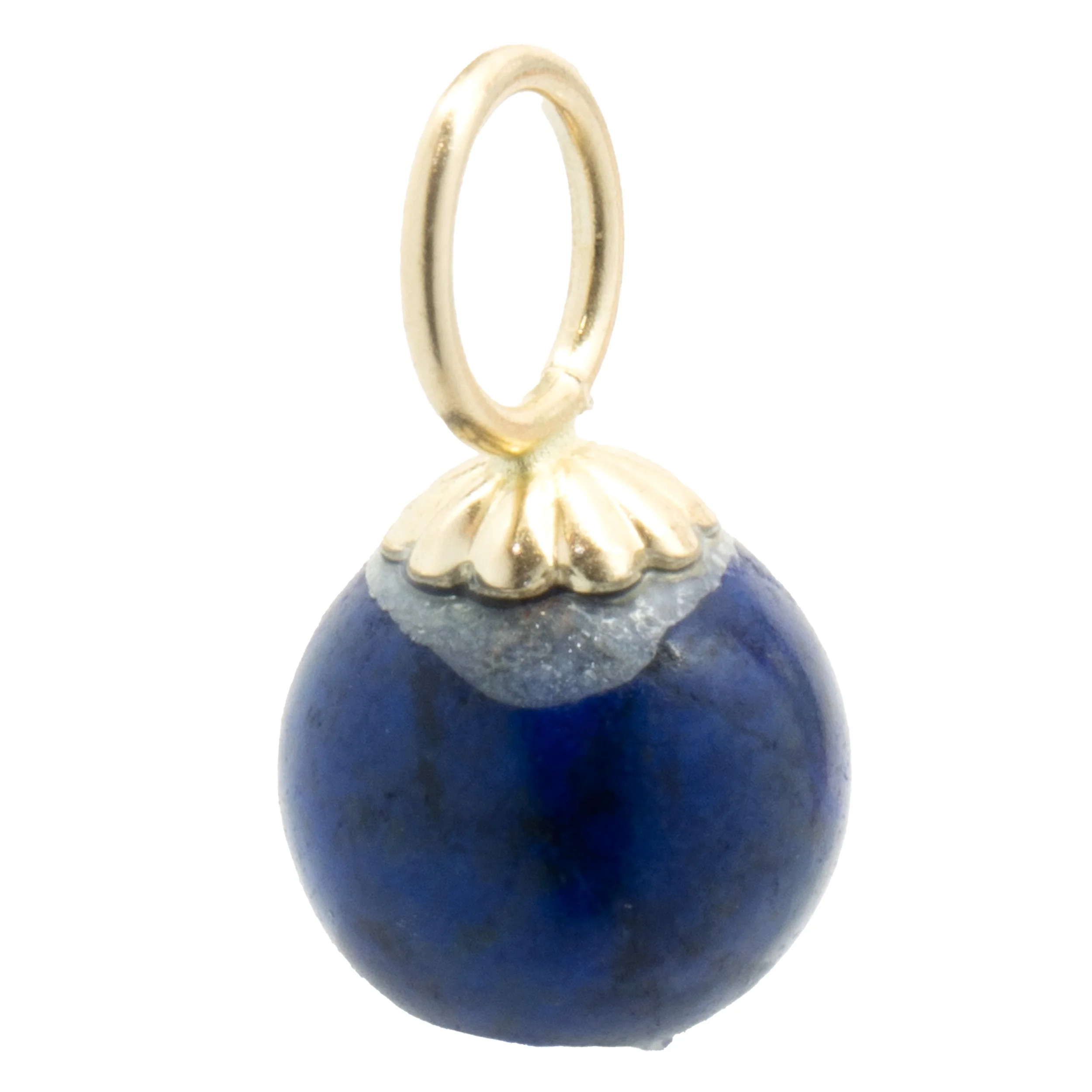 14 Karat Yellow Gold Lapis Earring Charms - Image 3
