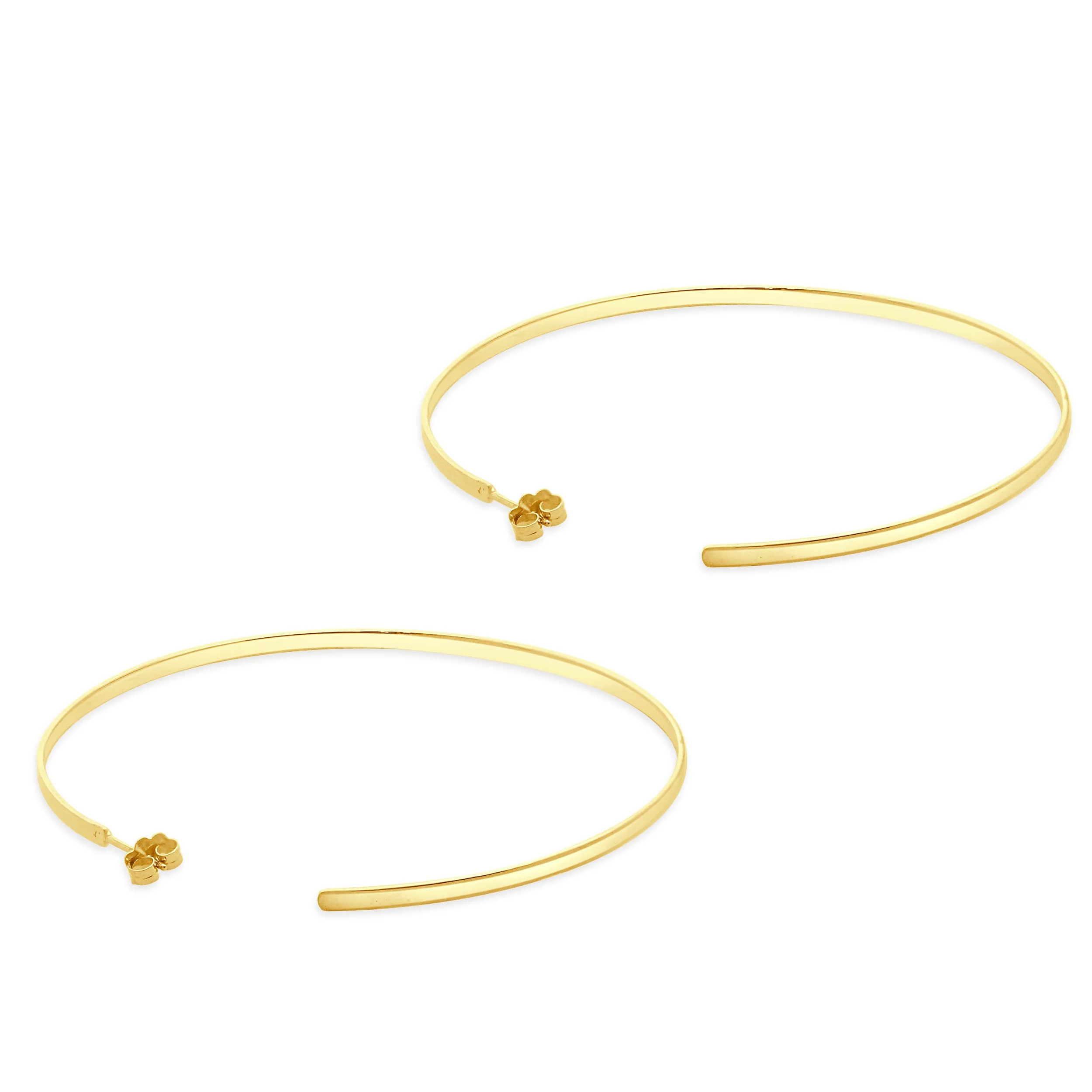 14 Karat Yellow Gold Large Sunrise Hoop Earrings - Image 3