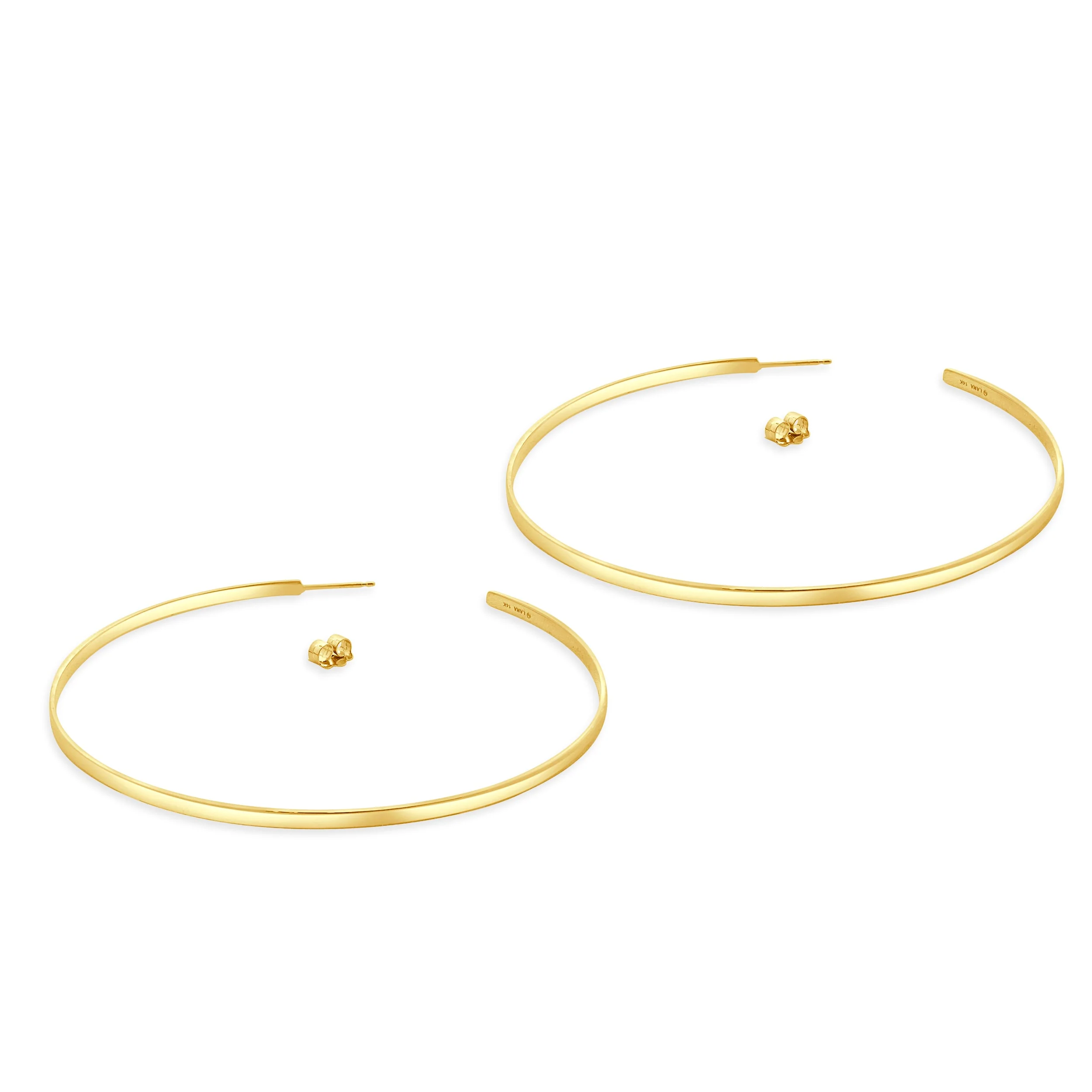 14 Karat Yellow Gold Large Sunrise Hoop Earrings - Image 4
