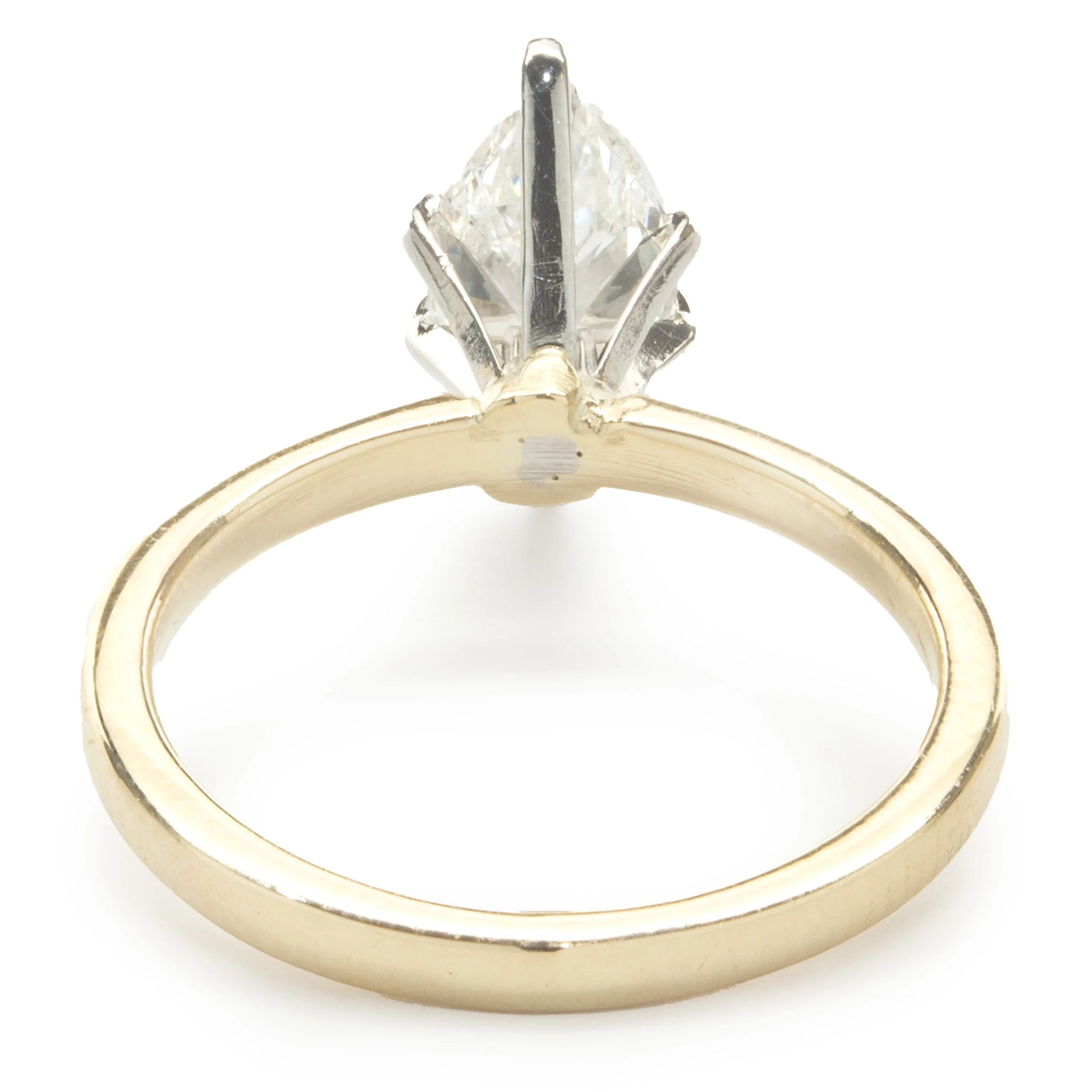 14 Karat Yellow Gold Marquise Cut Diamond Engagement Ring - Image 3