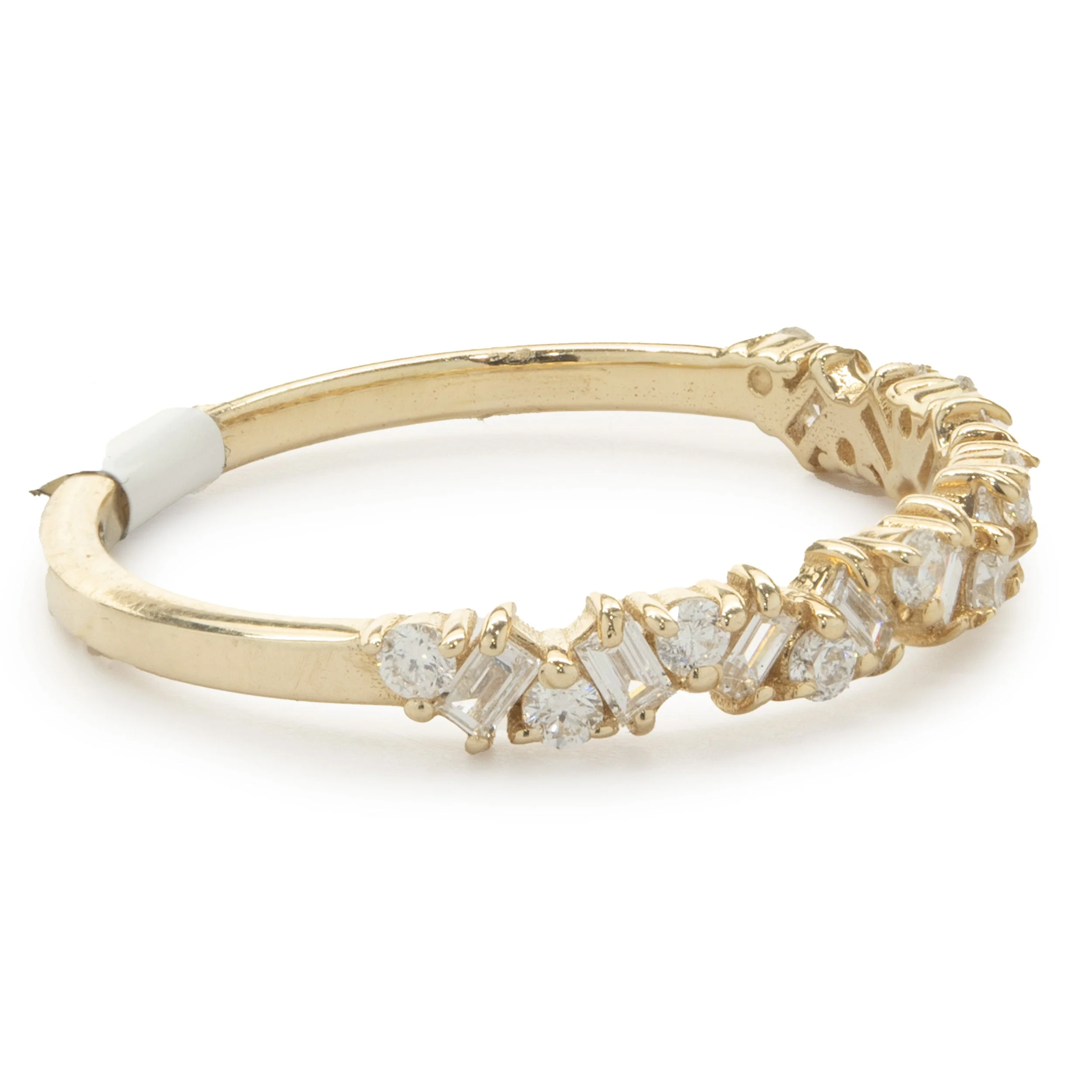 14 Karat Yellow Gold Multi Shape Diamond Staggered Band - Image 2
