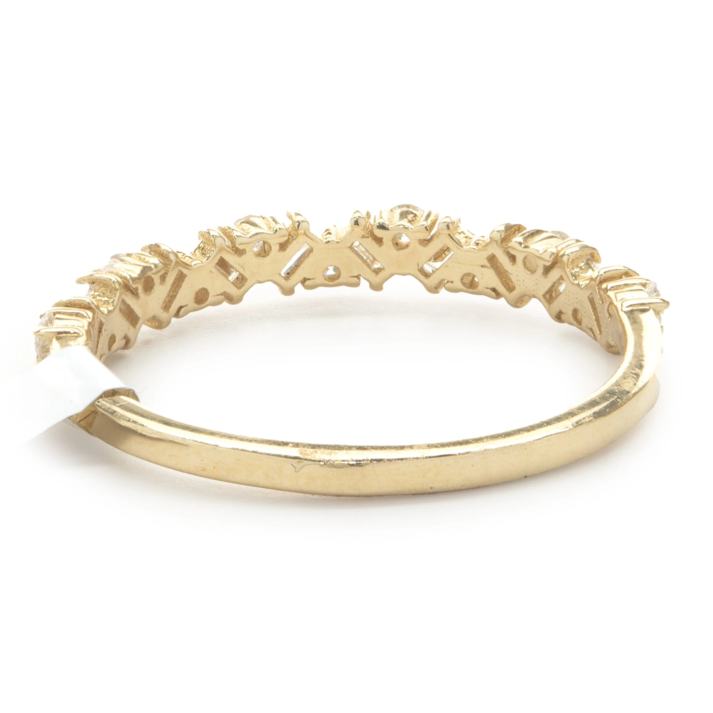 14 Karat Yellow Gold Multi Shape Diamond Staggered Band - Image 3