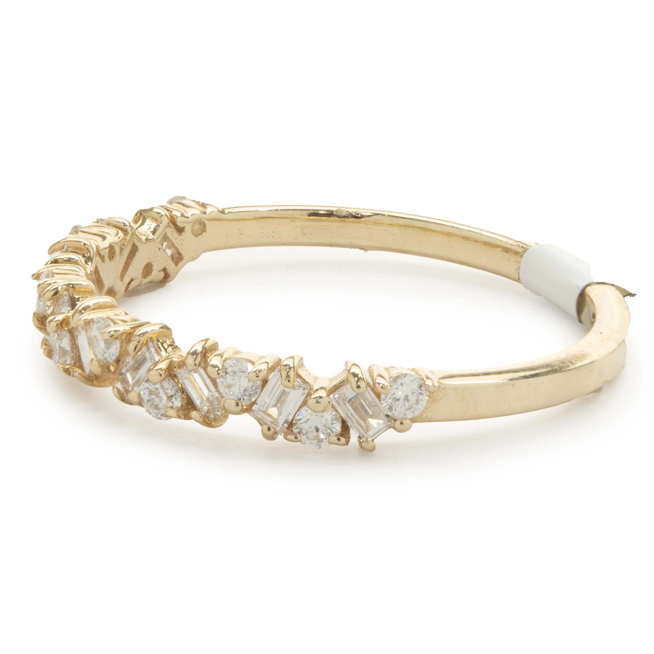 14 Karat Yellow Gold Multi Shape Diamond Staggered Band - Image 4
