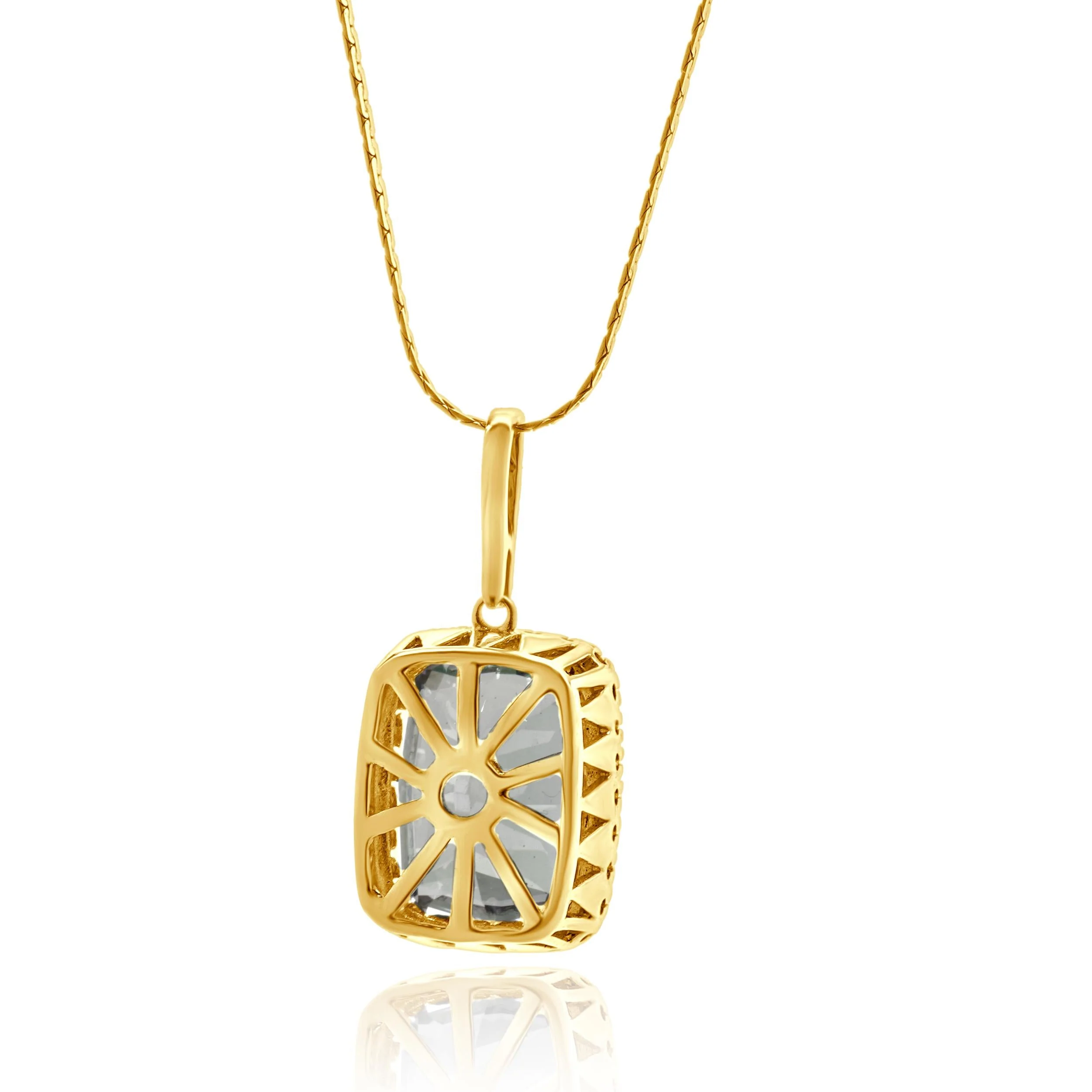 14 Karat Yellow Gold Mystic Topaz and Diamond Necklace - Image 4