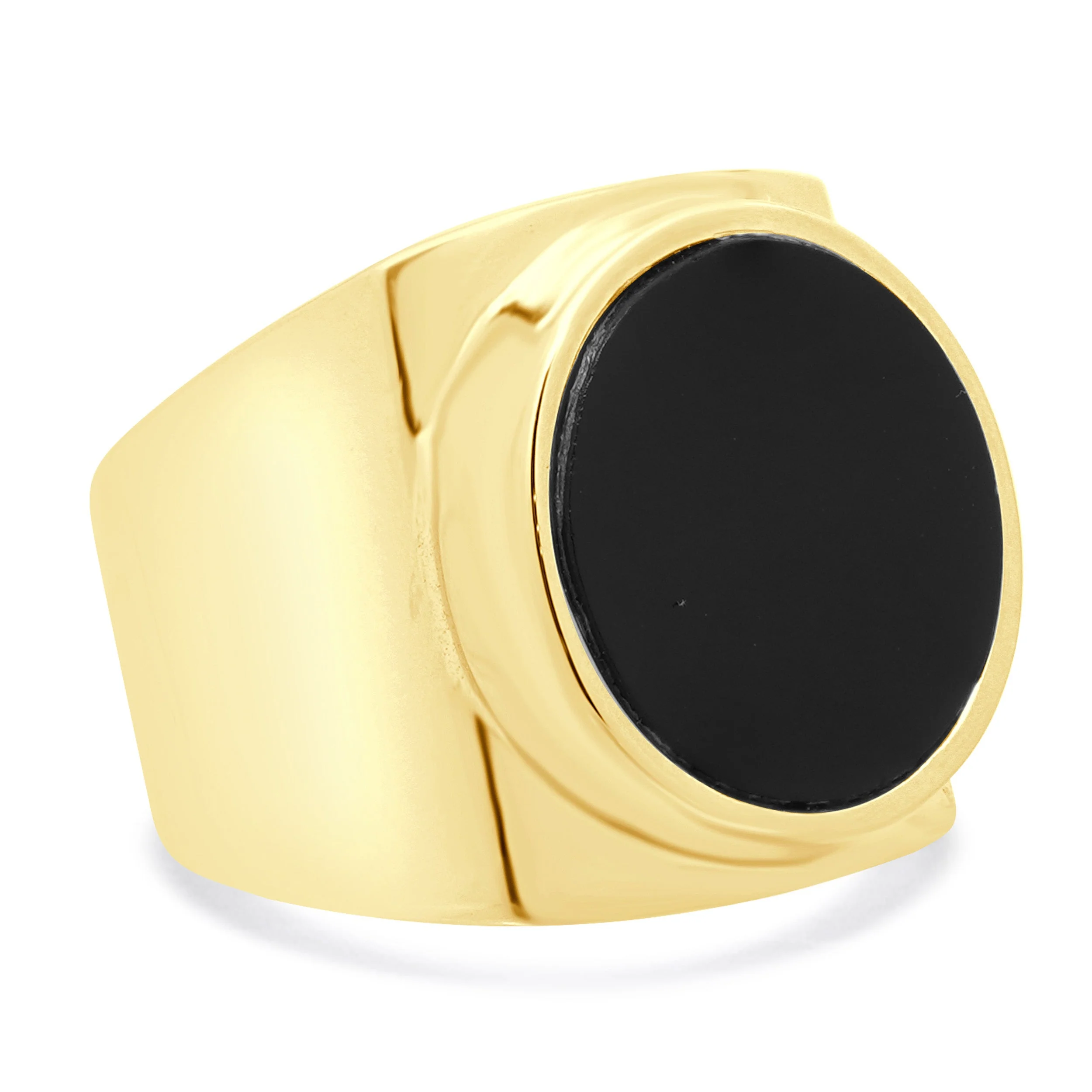 14 Karat Yellow Gold Onyx Ring - Image 4