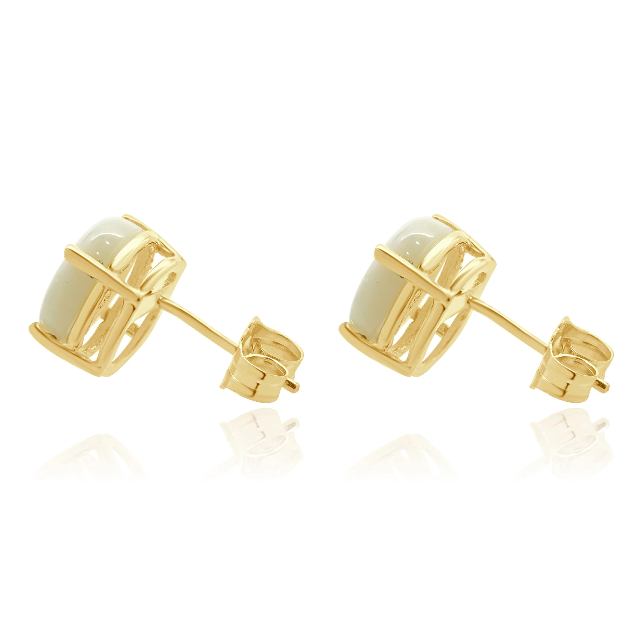 14 Karat Yellow Gold Opal Stud Earrings - Image 3