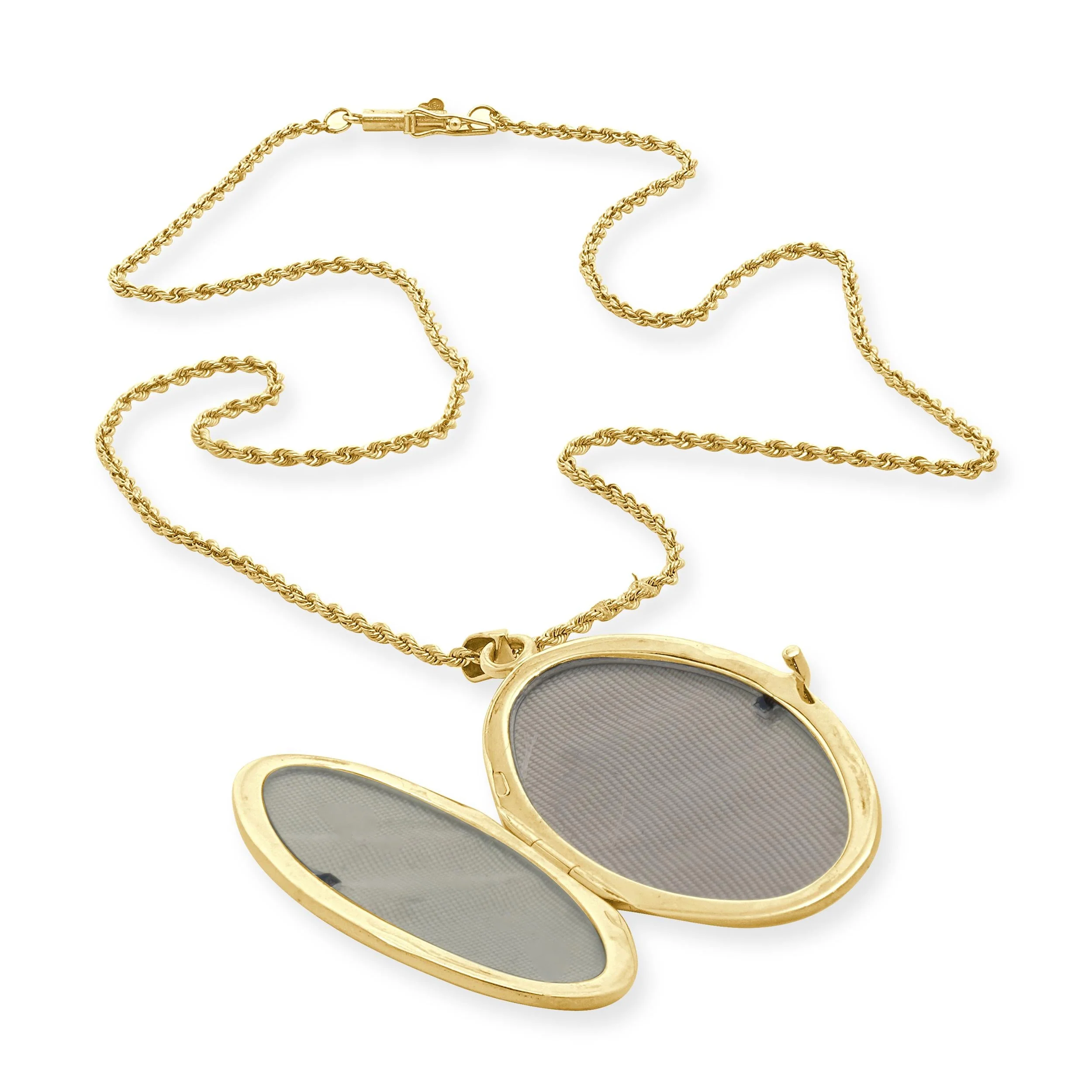 14 Karat Yellow Gold Oval Floral Engraved Locket Necklace - Image 4