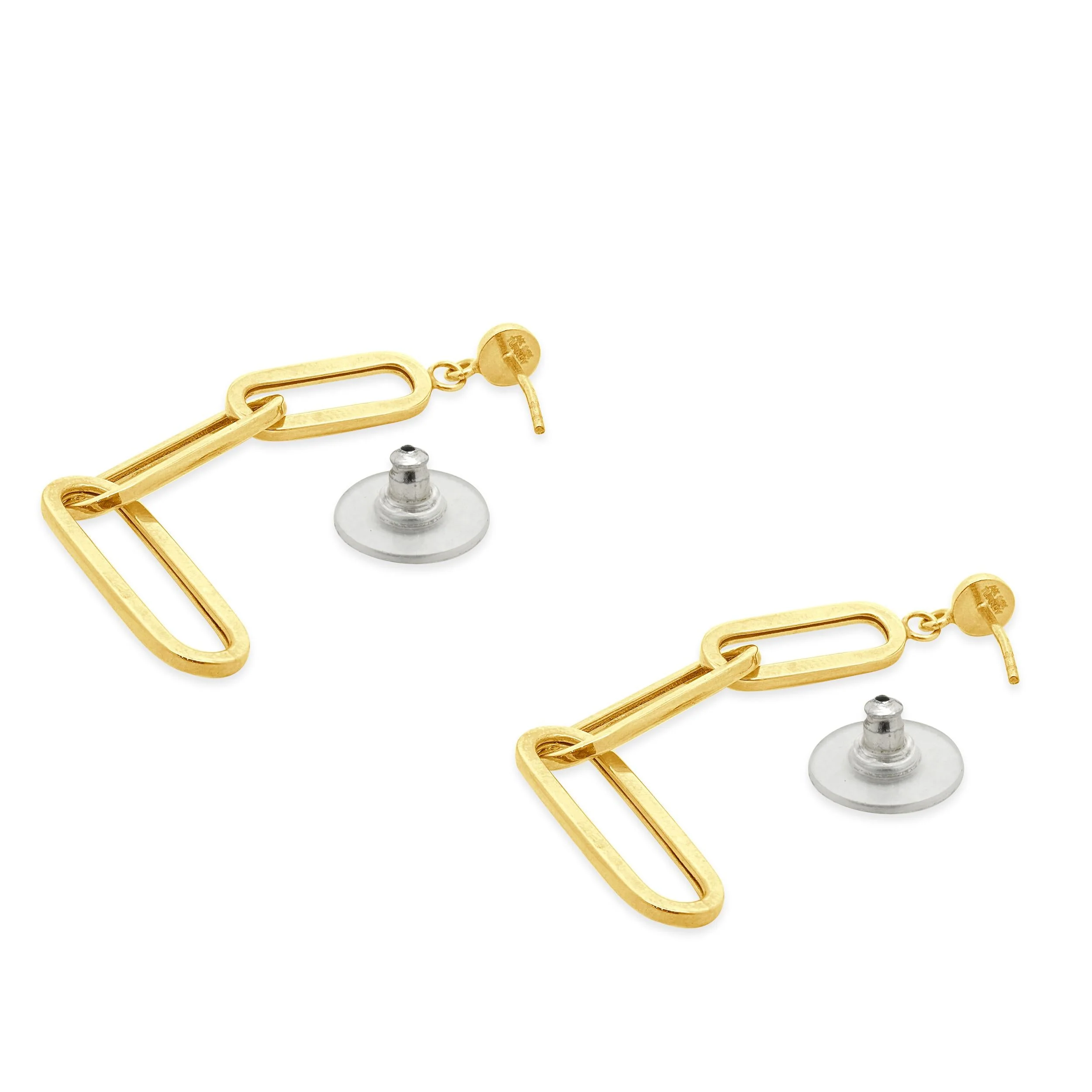 14 Karat Yellow Gold Paperclip Drop Earrings - Image 5
