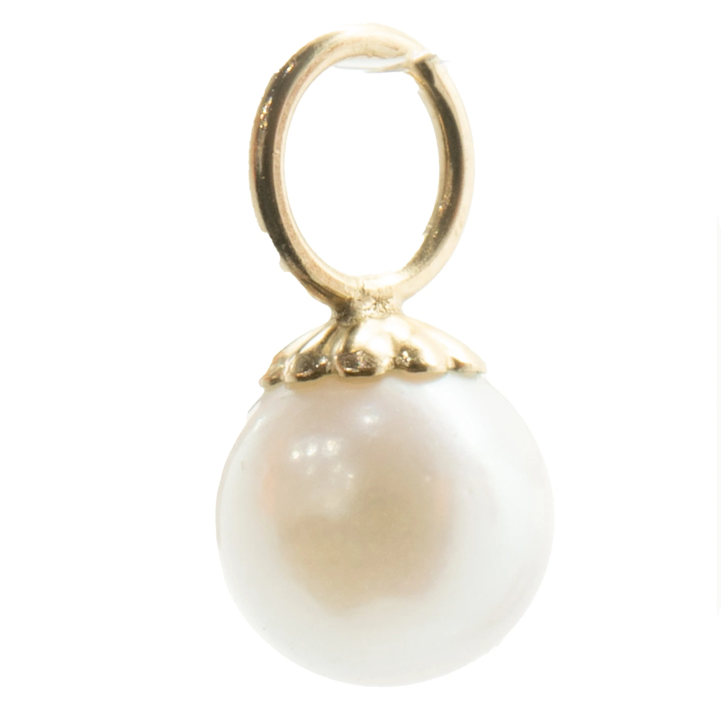 14 Karat Yellow Gold Pearl Earring Charms