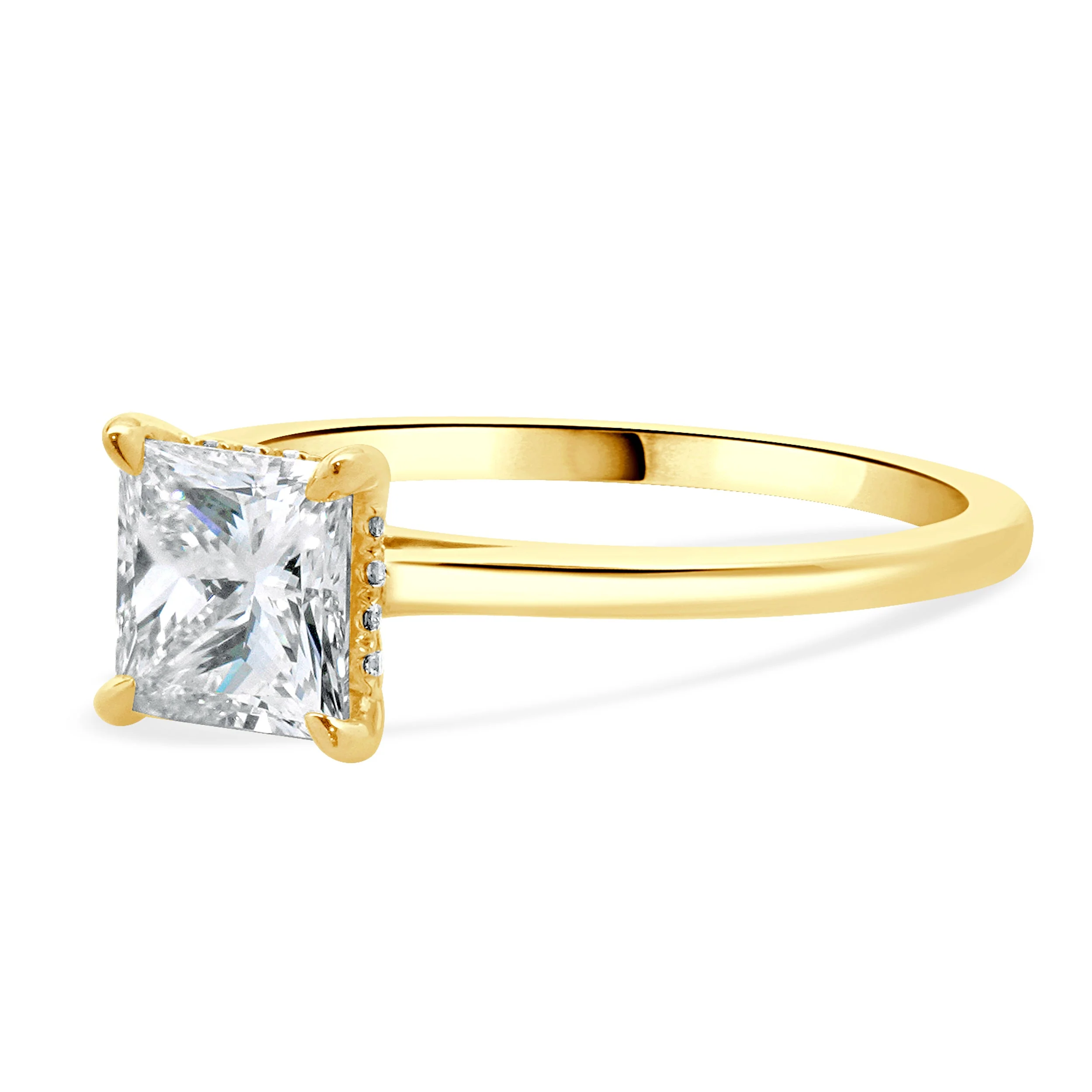 14 Karat Yellow Gold Princess Cut Diamond Engagement Ring - Image 2