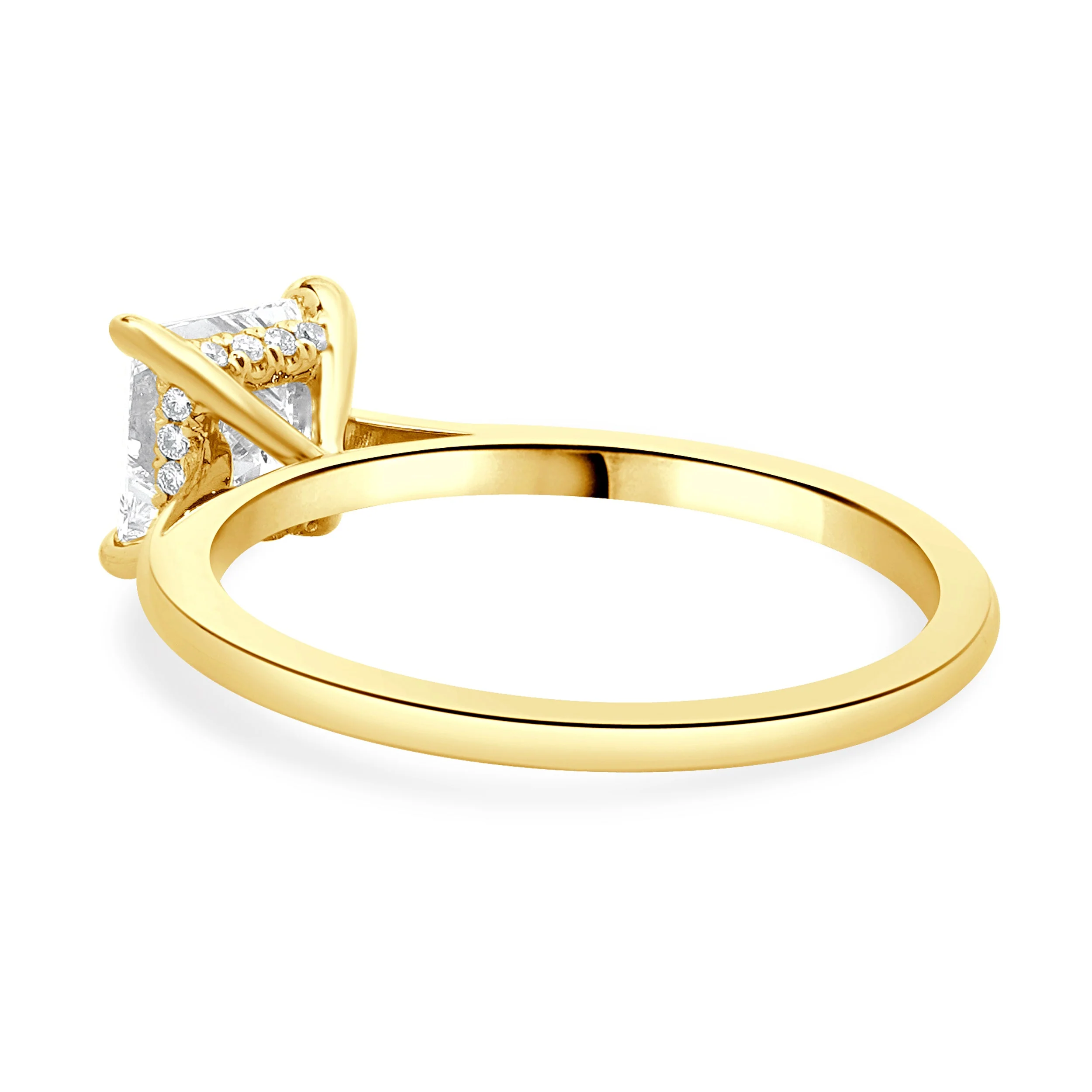 14 Karat Yellow Gold Princess Cut Diamond Engagement Ring - Image 3