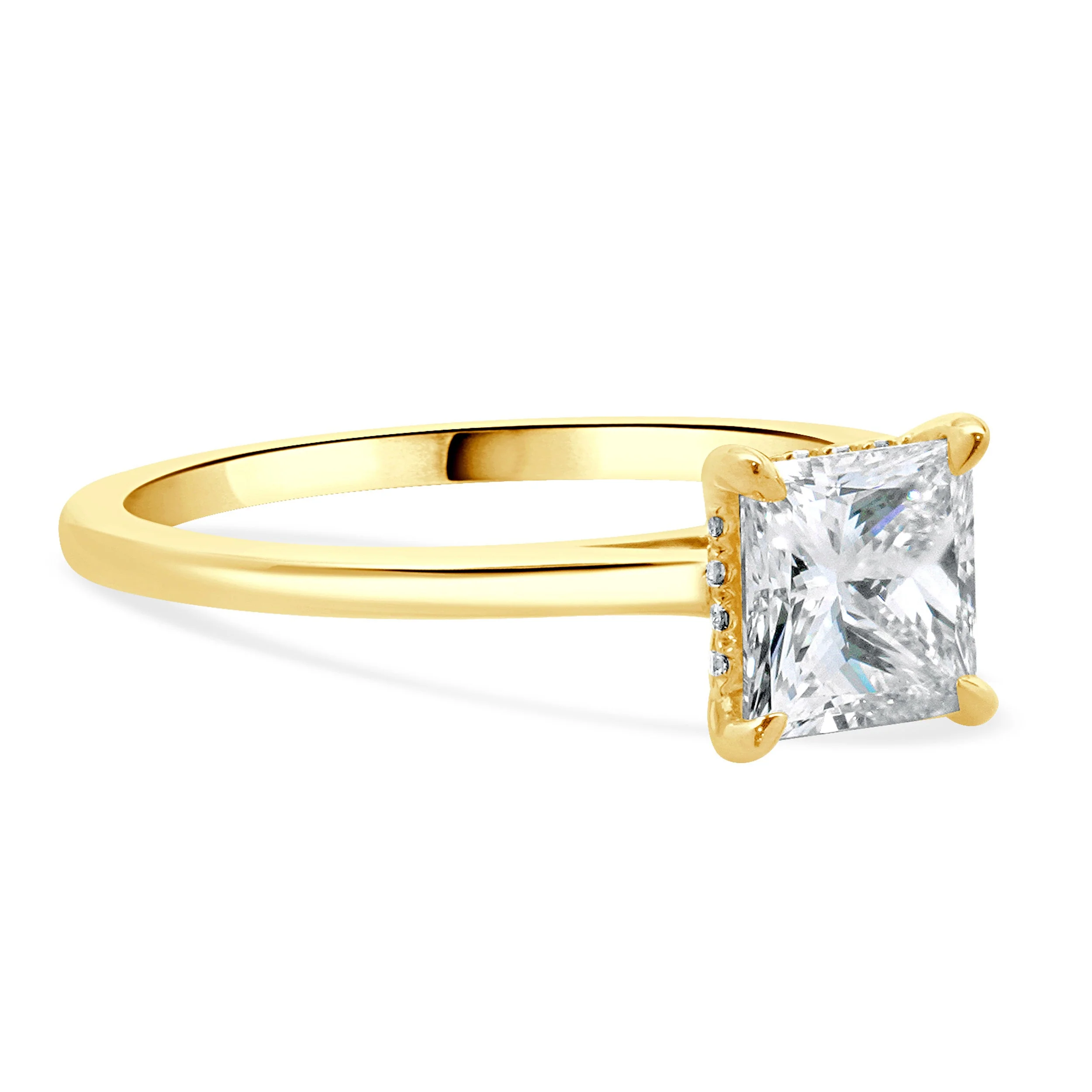 14 Karat Yellow Gold Princess Cut Diamond Engagement Ring - Image 4