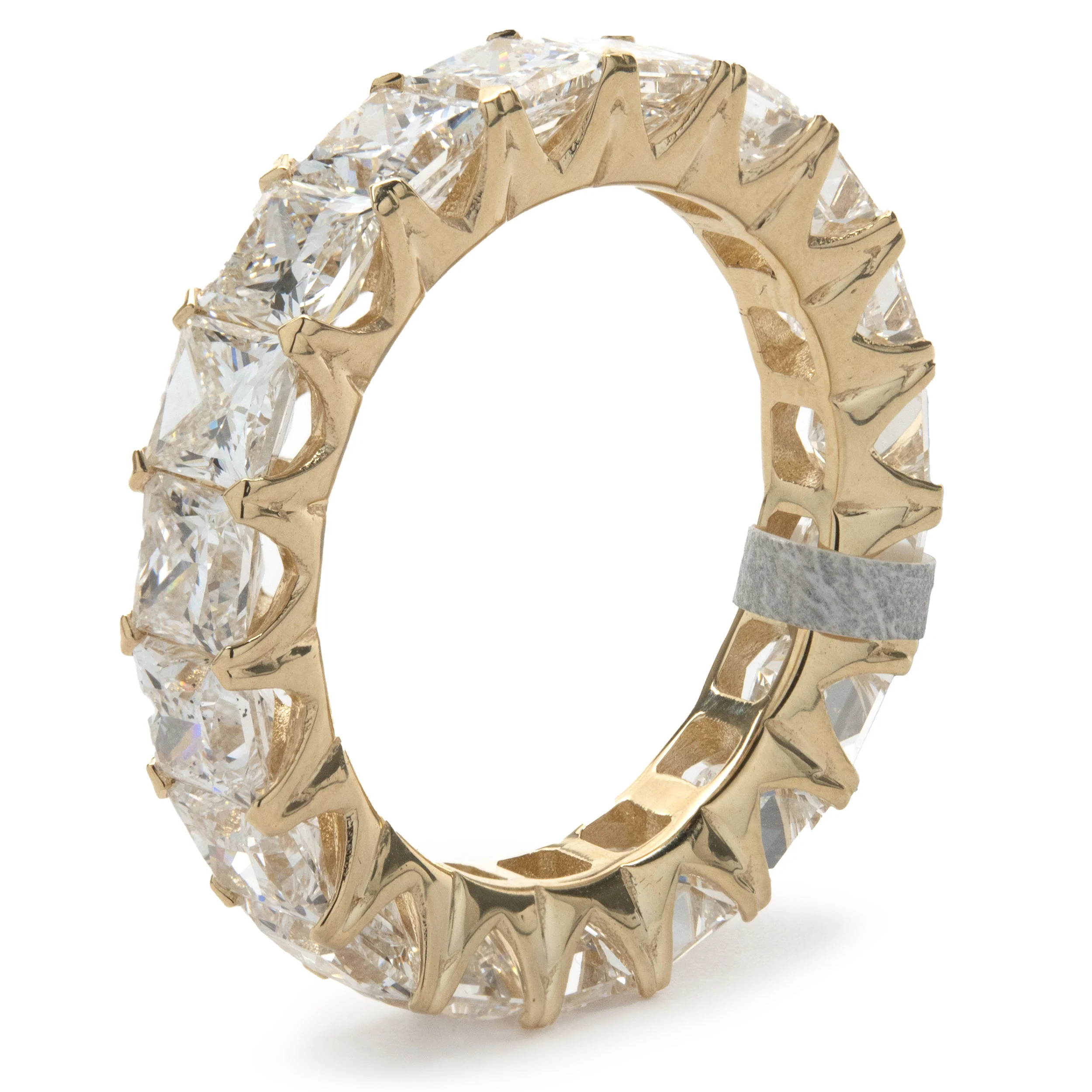 14 Karat Yellow Gold Princess Cut Diamond Eternity Band - Image 3