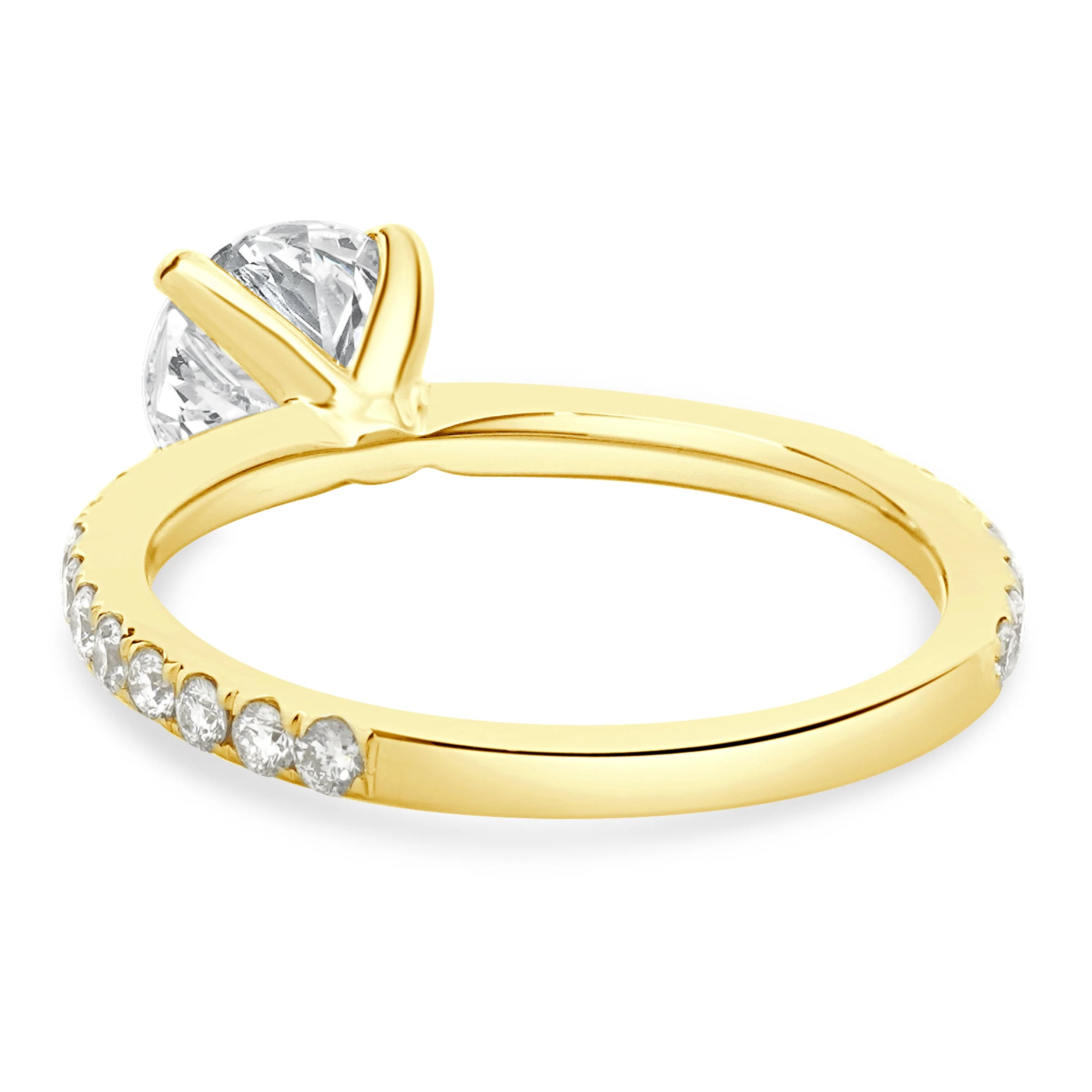 14 Karat Yellow Gold Round Brilliant Cut Diamond Engagement Ring - Image 3