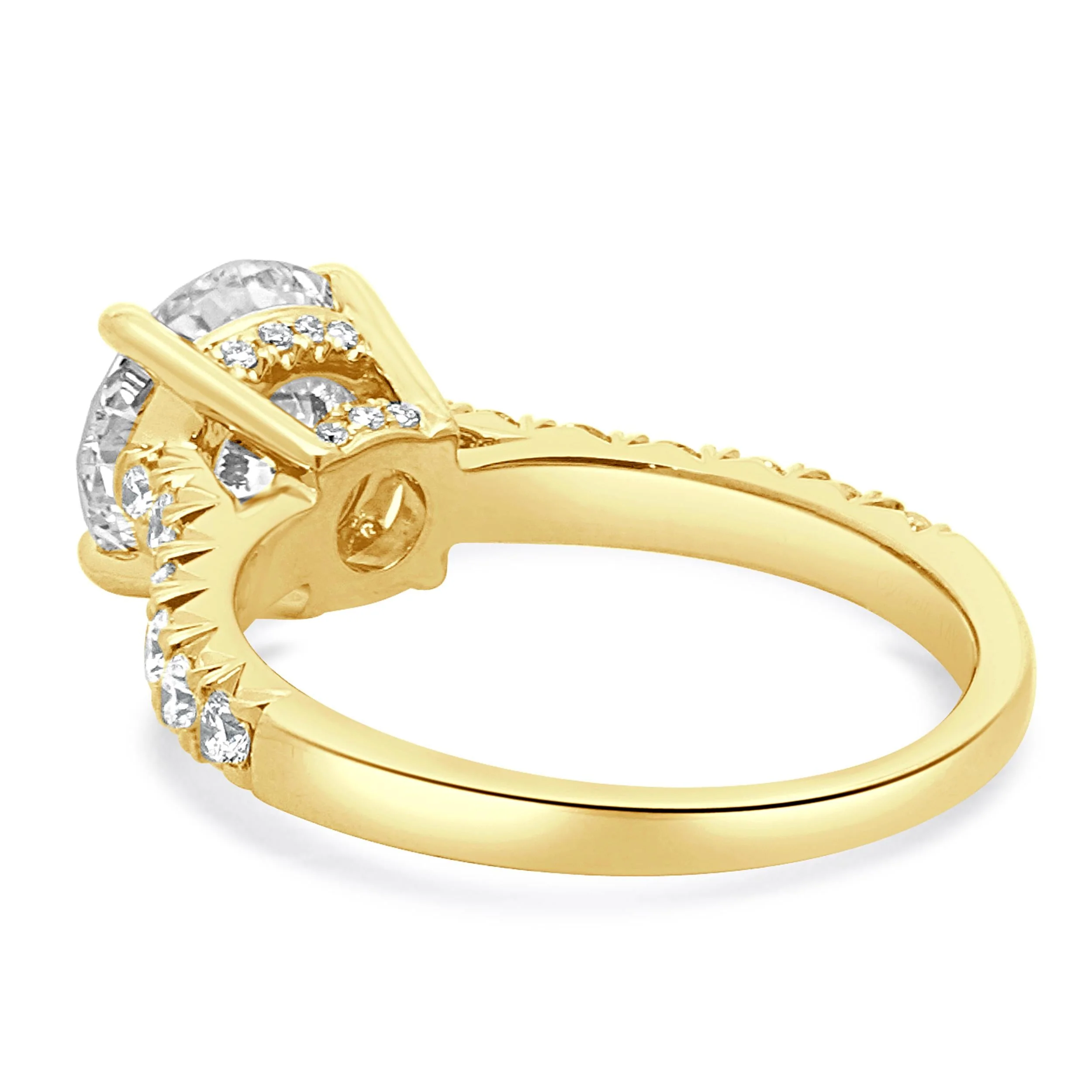 14 Karat Yellow Gold Round Brilliant Cut Diamond Engagement Ring - Image 3