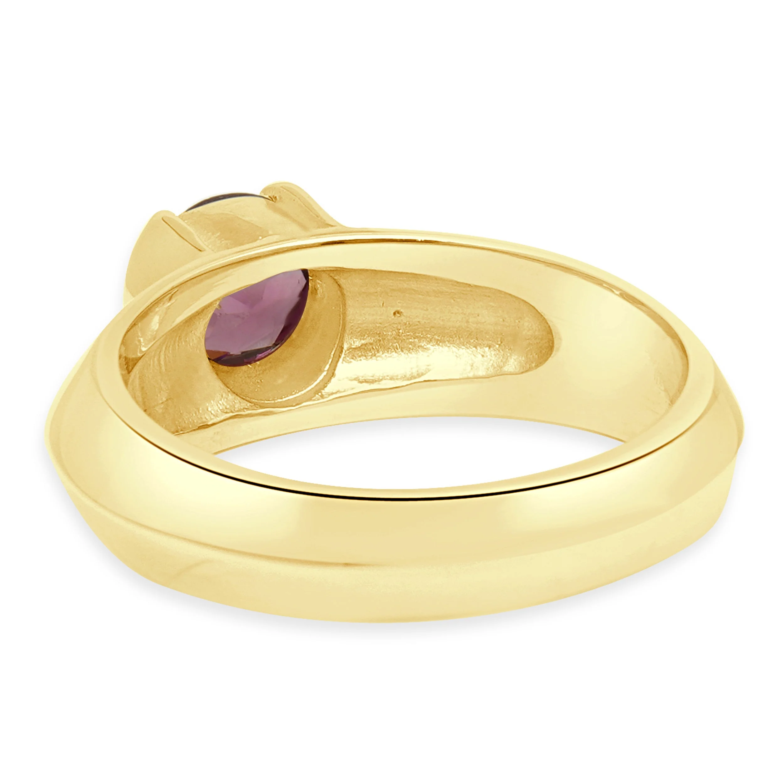 14 Karat Yellow Gold Round Cut Solitaire Pink Tourmaline Ring - Image 3