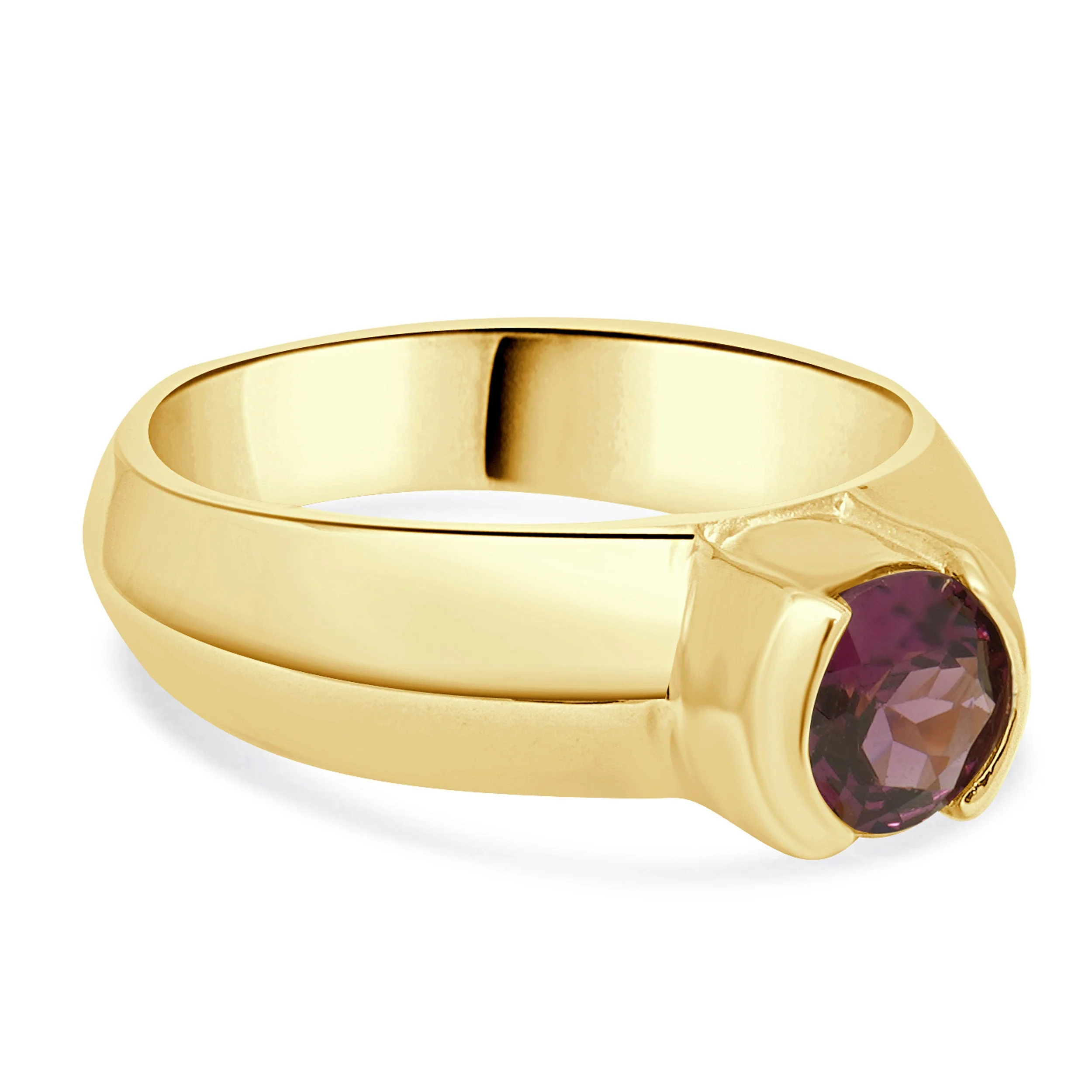 14 Karat Yellow Gold Round Cut Solitaire Pink Tourmaline Ring - Image 4