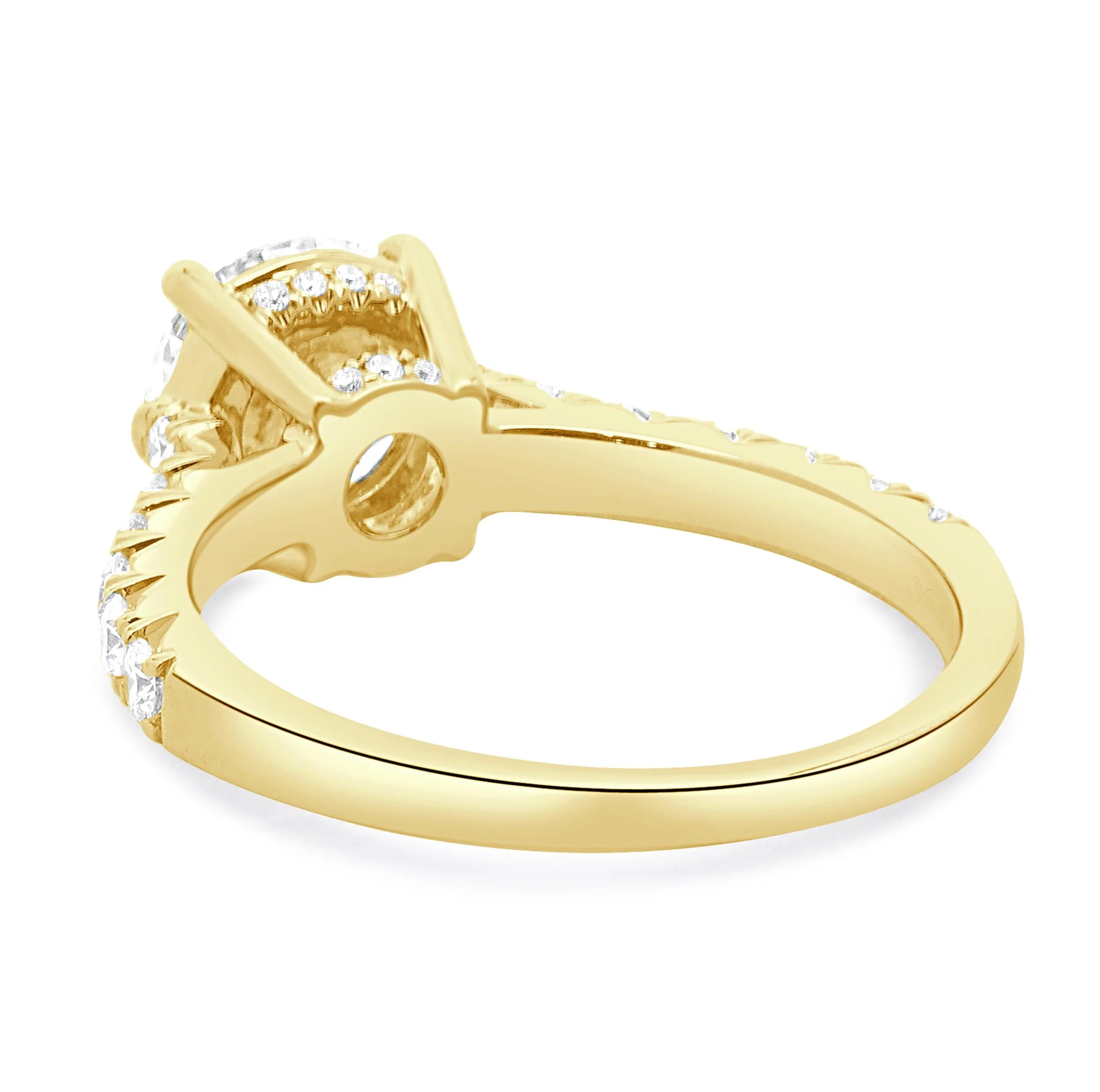 14 Karat Yellow Gold Round Diamond Engagement Ring - Image 4